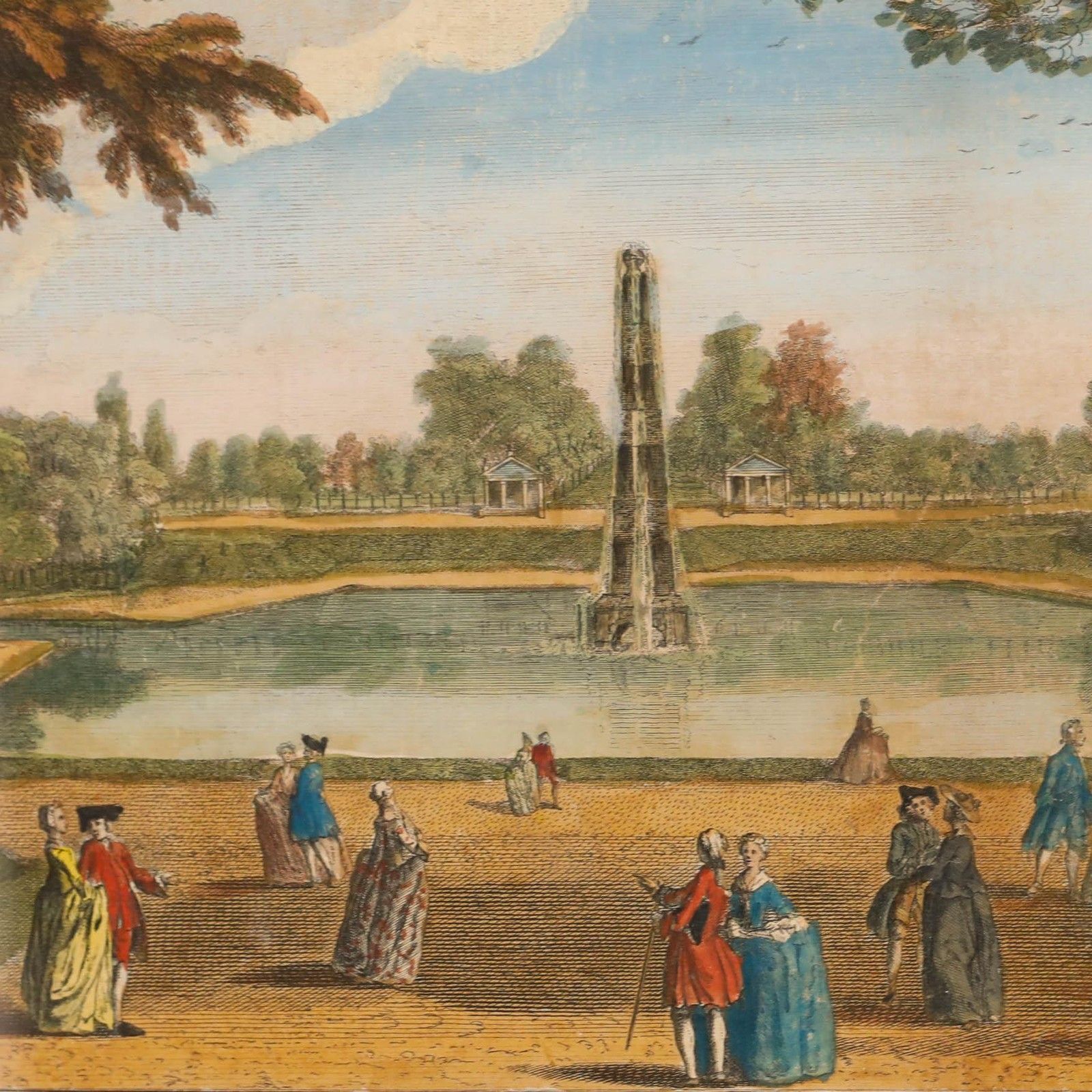 J.B.C. Chatelain After G. Bickham Jr. Engraving, A View Of The Gardens At Stow photo Art
