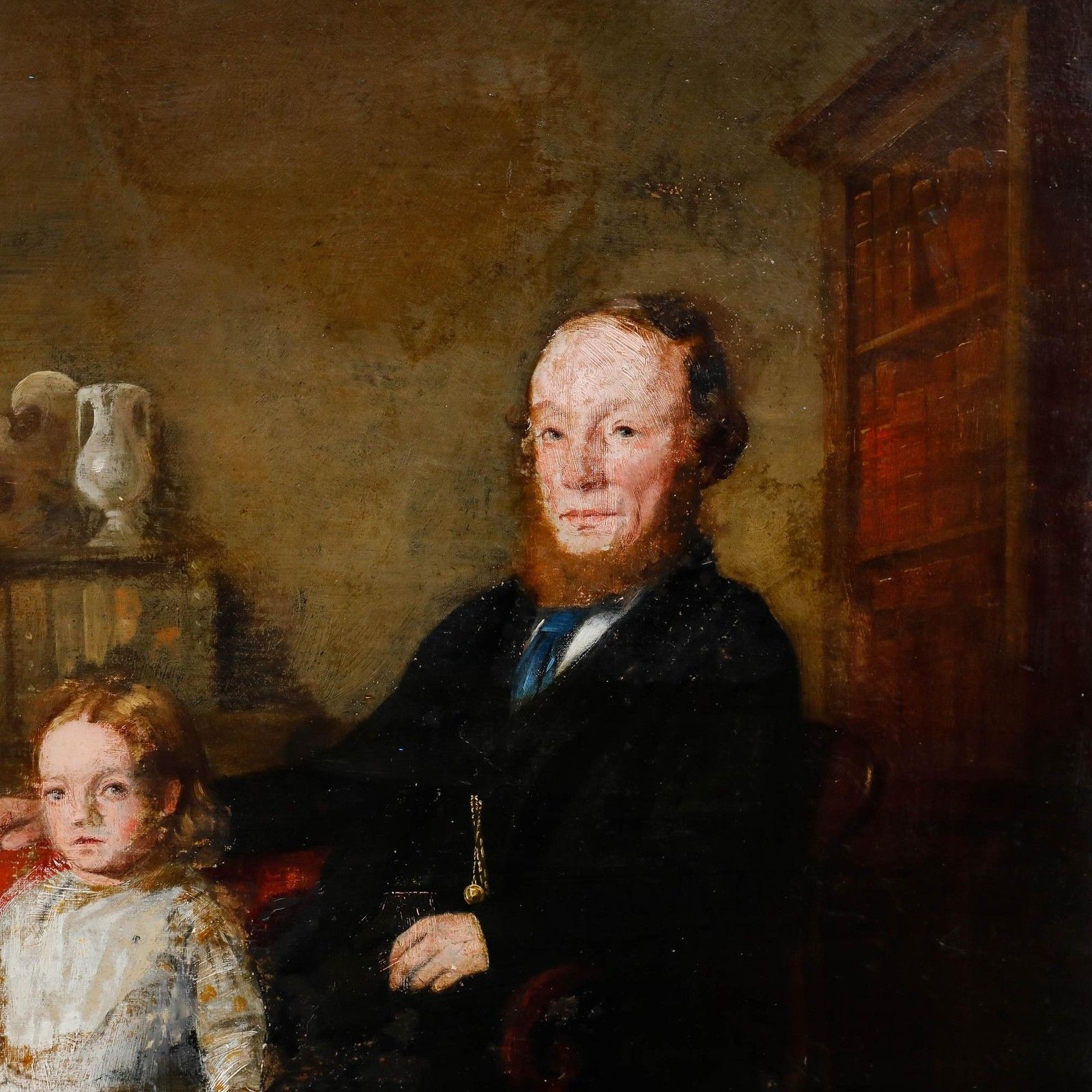 1870 Oil Victorian Family Portrait photo 395.0