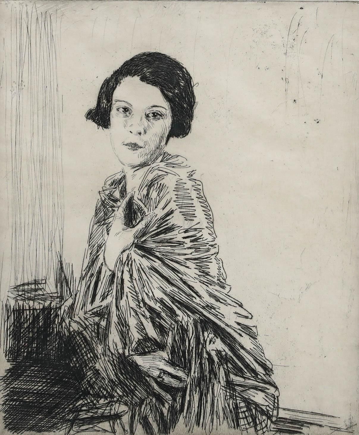 Joseph Simpson (1879 1939) 1927 Etching, Betty photo furniture