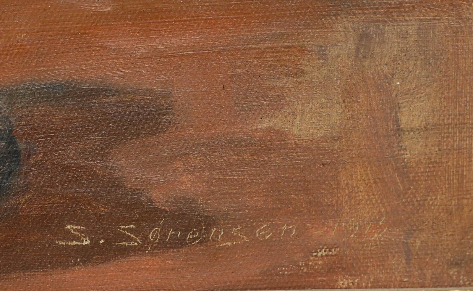 S. Sorensen 20th Century Oil, Couple Reading A Letter photo vinterior