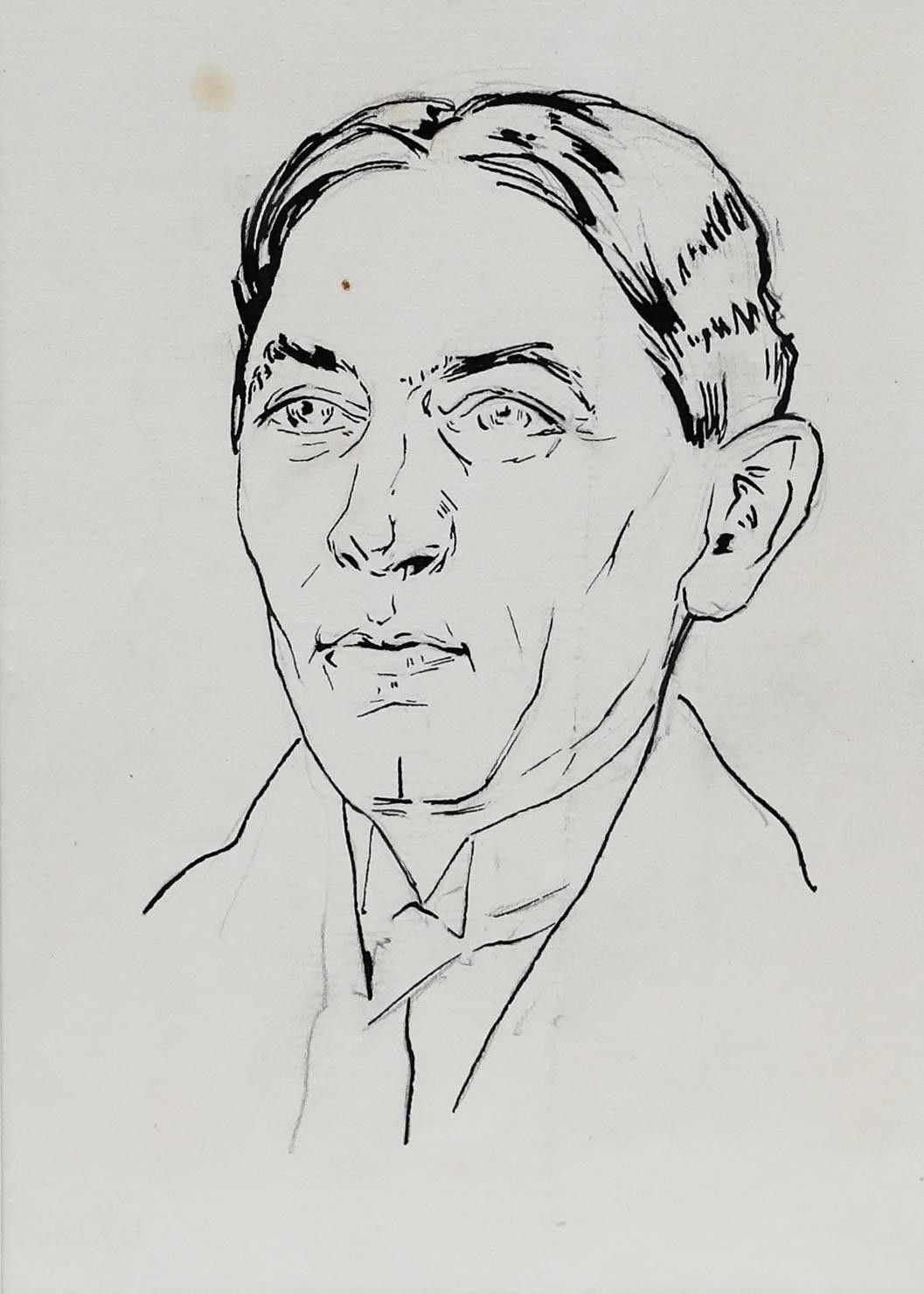 Belgian School Early 20th Century Pen And Ink Drawing A Man From Ohio photo furniture