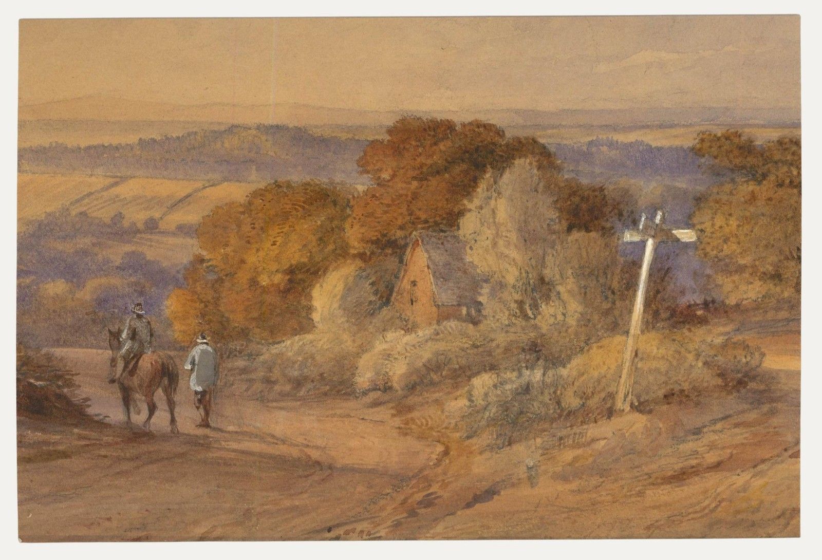 20th Century Oil Road Through The Village