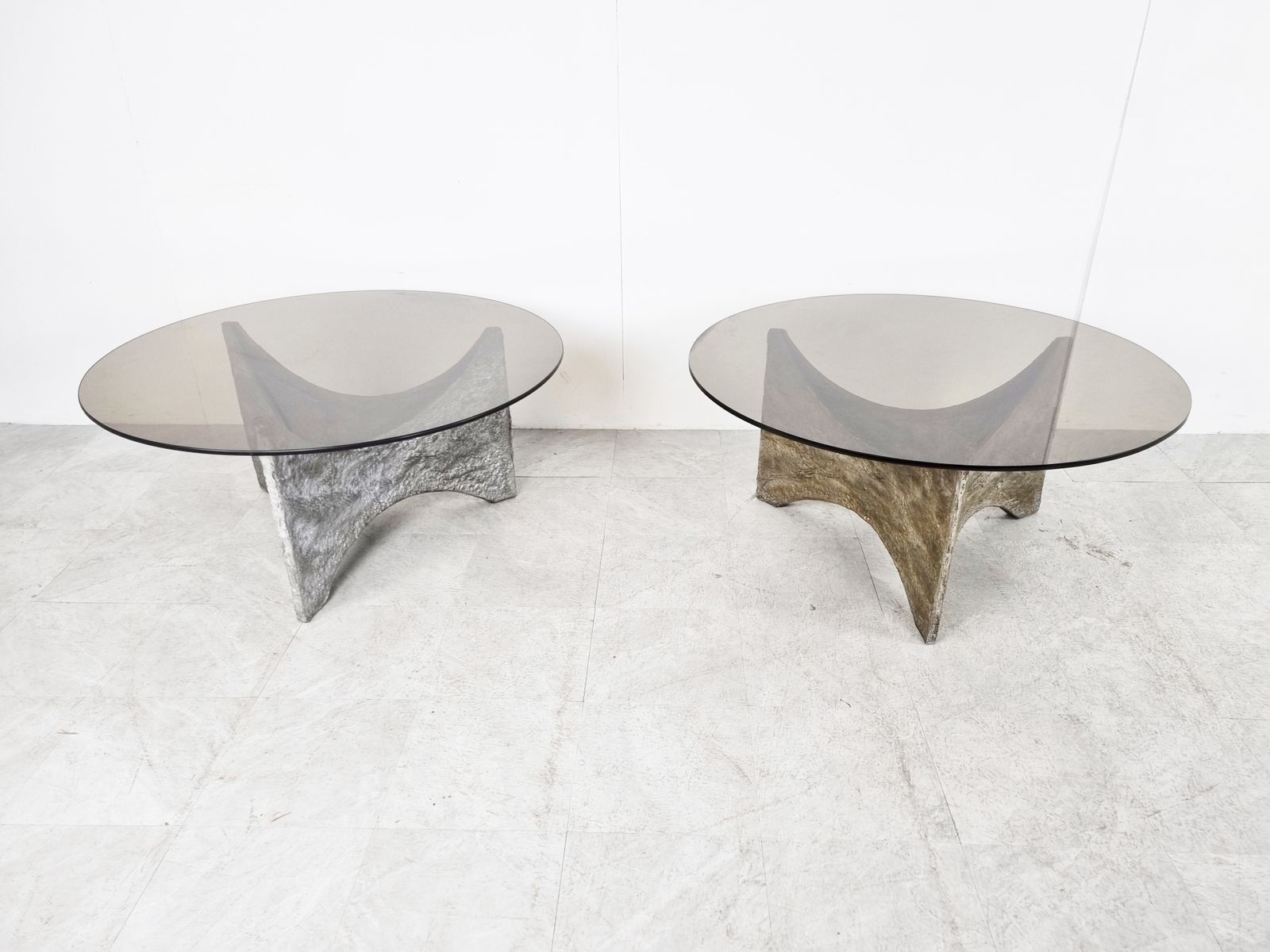 Pair Of Brutalist Coffee Tables, 1970s photo furniture
