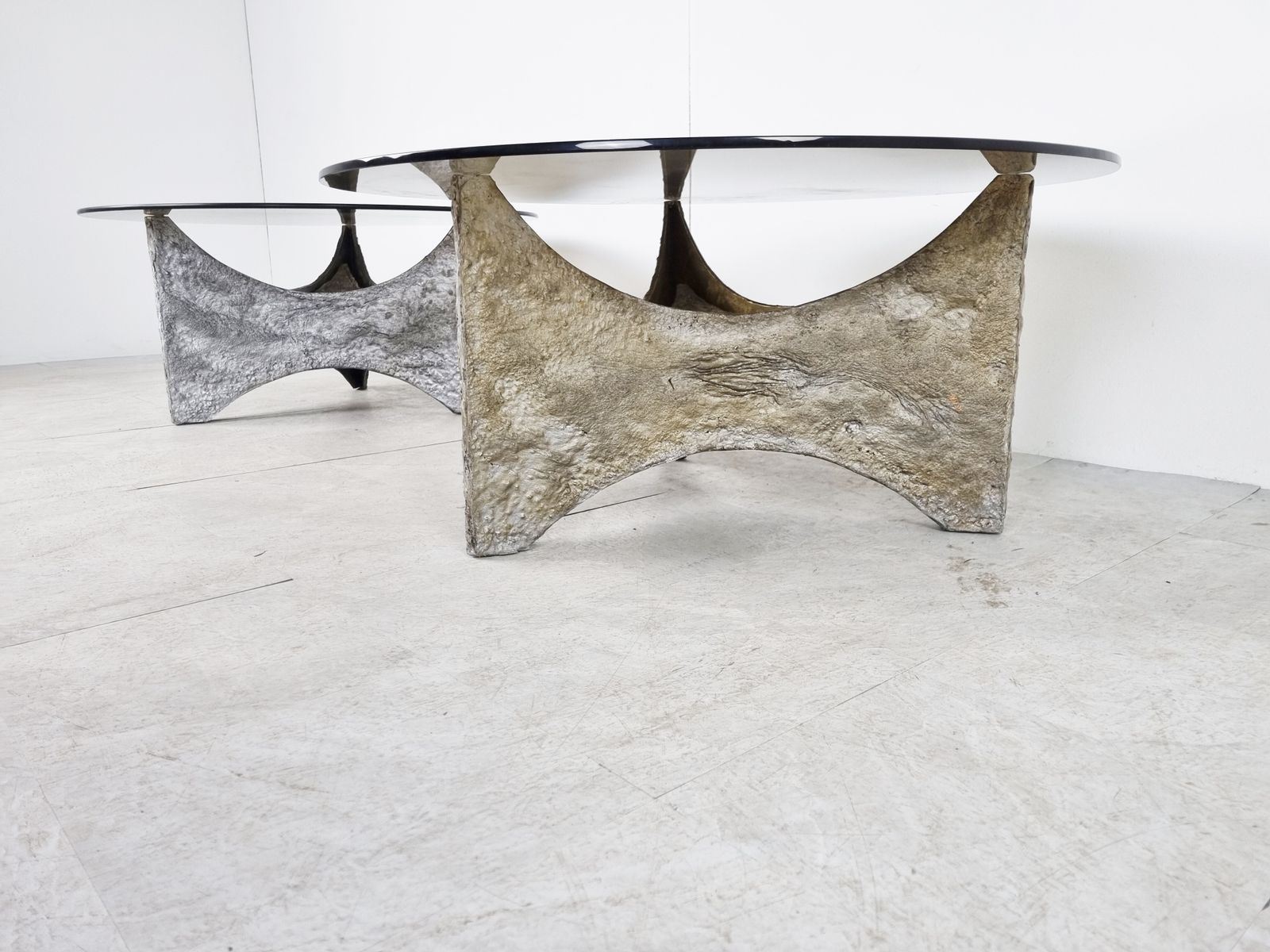 Pair Of Brutalist Coffee Tables, 1970s photo buy