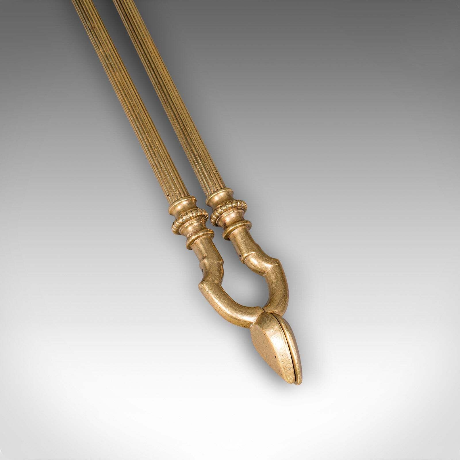 Antique Fireplace Tool Suite, English, Brass, Shovel, Poker, Tongs, Victorian photo buy