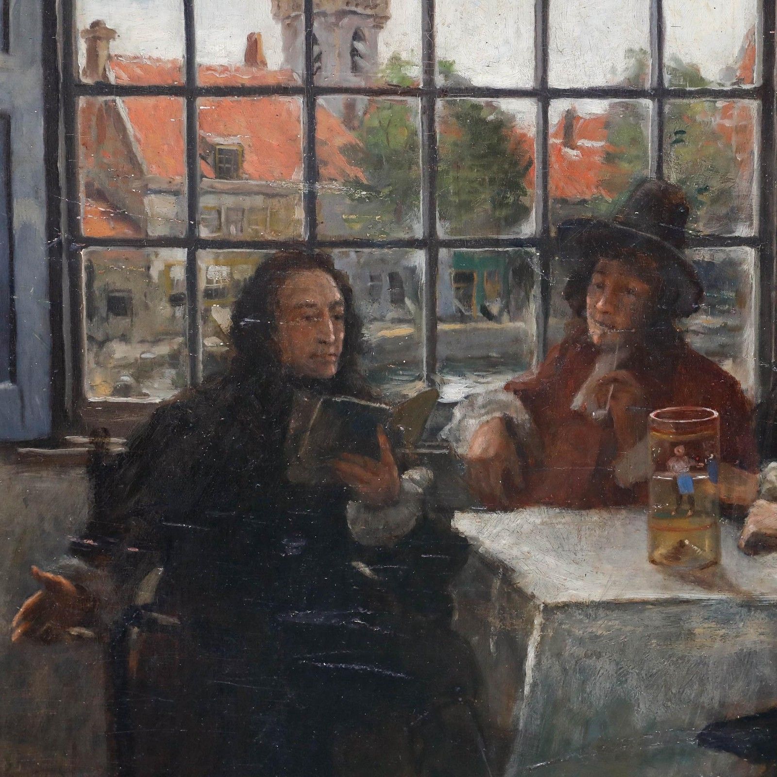 Early 20th Century Oil A Meeting Of Minds photo buy