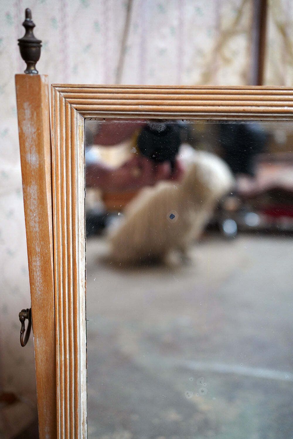 A Late 19thc Bleached Maple & Parcel Gilt Dressing Mirror C.1890 photo vinterior