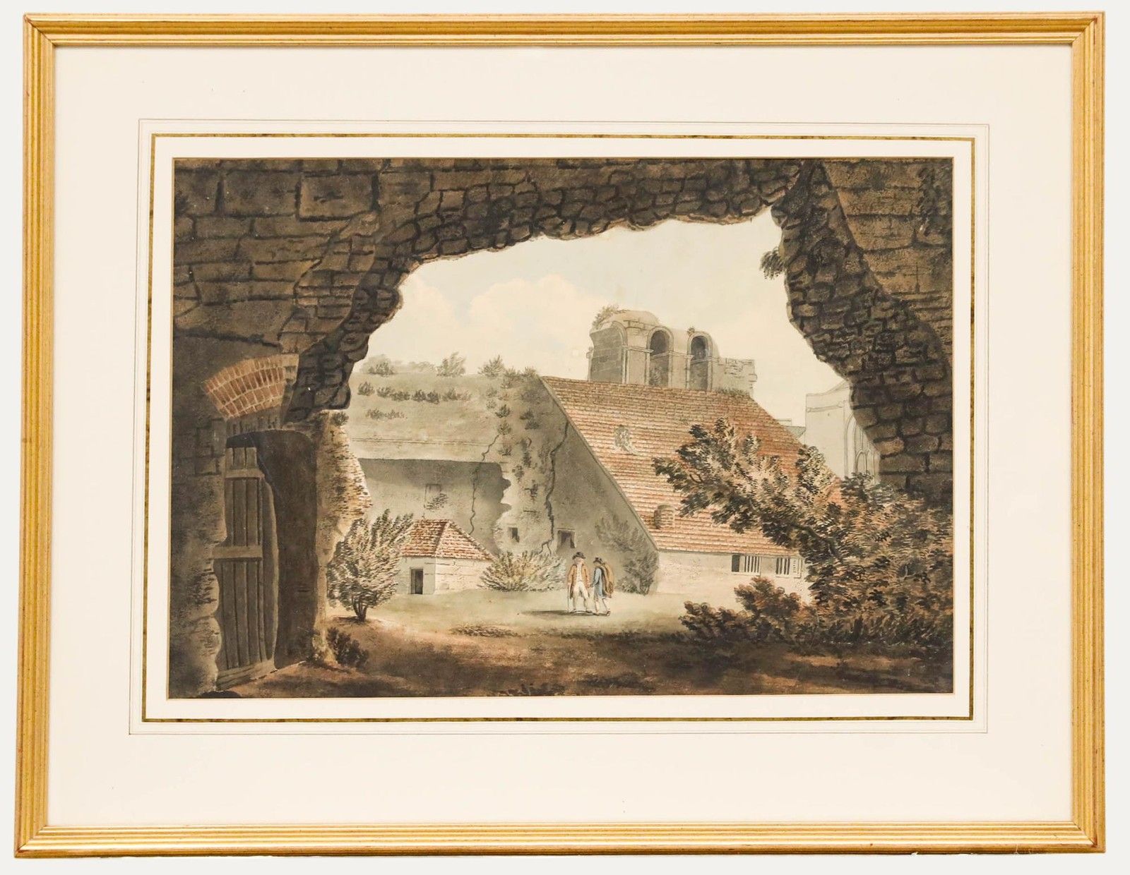 H. Cromwell 1797 Watercolour, The Ruins Of Wolvesey Castle, Winchester