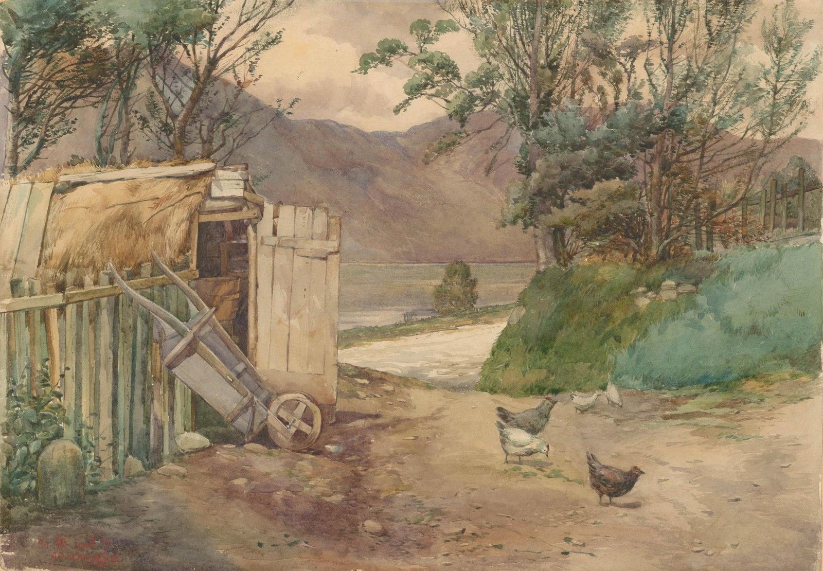 1883 Watercolour Road To Arrocher photo furniture