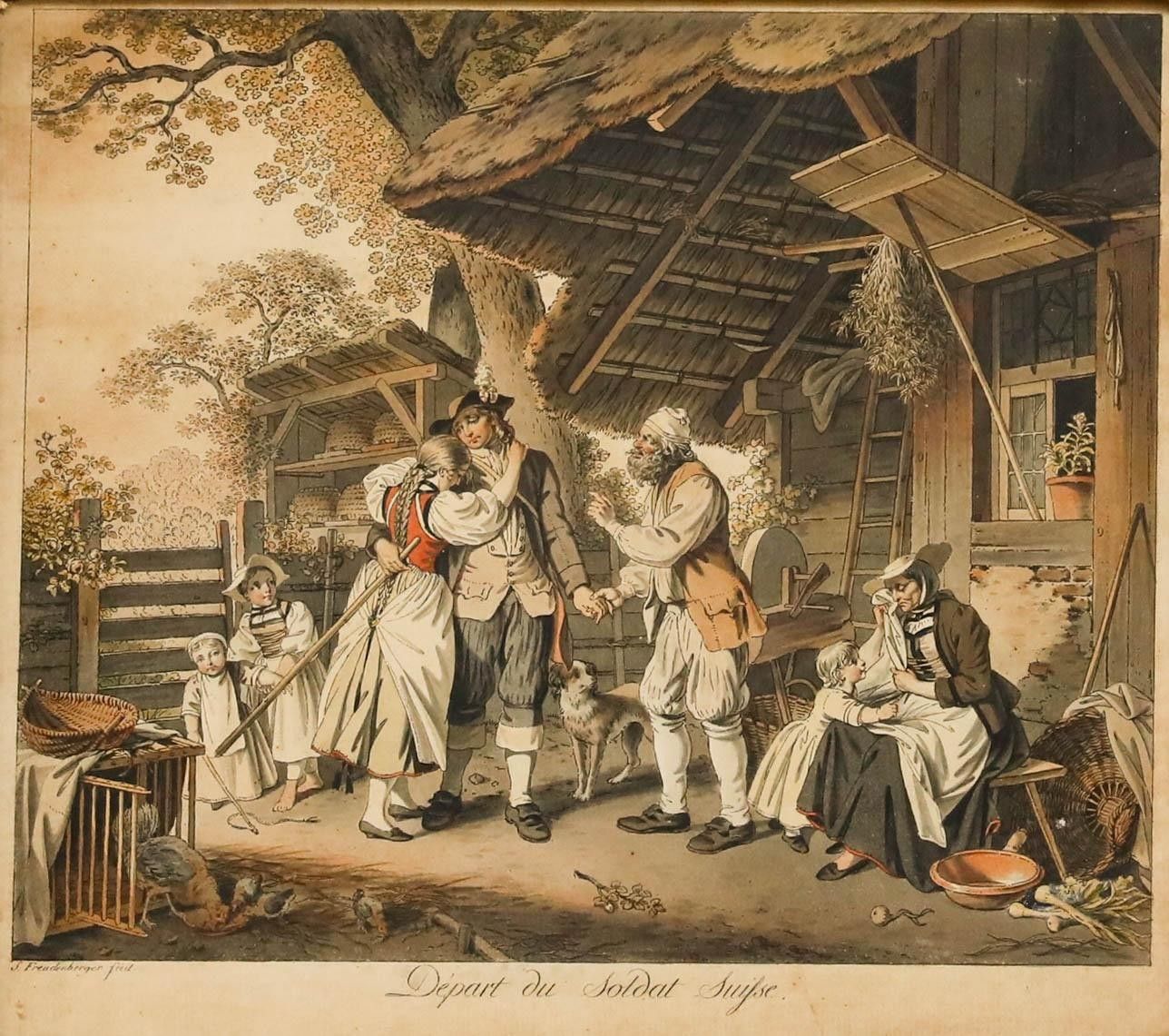 After Sigmund Freudenberger (1745 1801) Etching, Departure Of The Soldier photo furniture