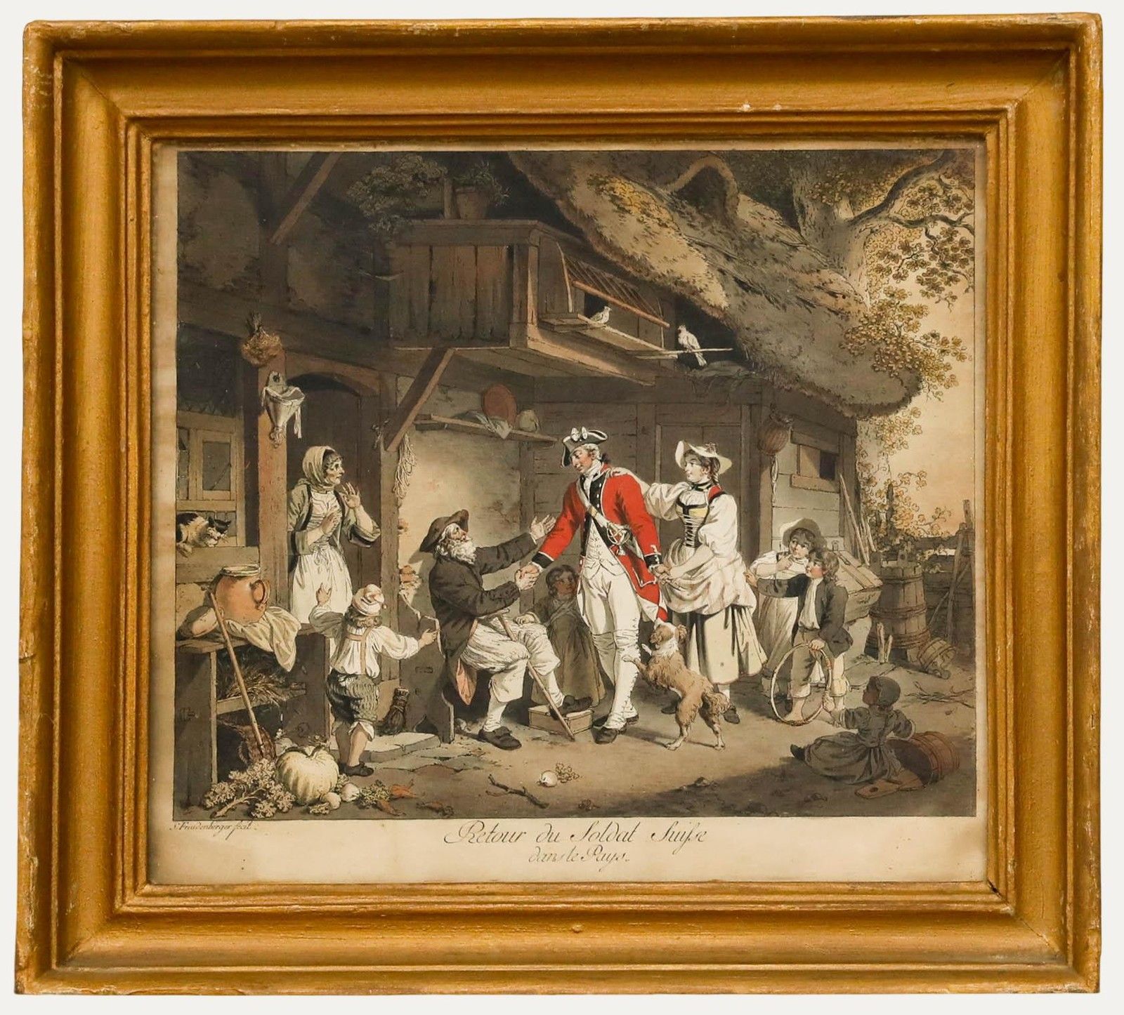 After Sigmund Freudenberger (1745 1801) Etching, Return Of The Soldier