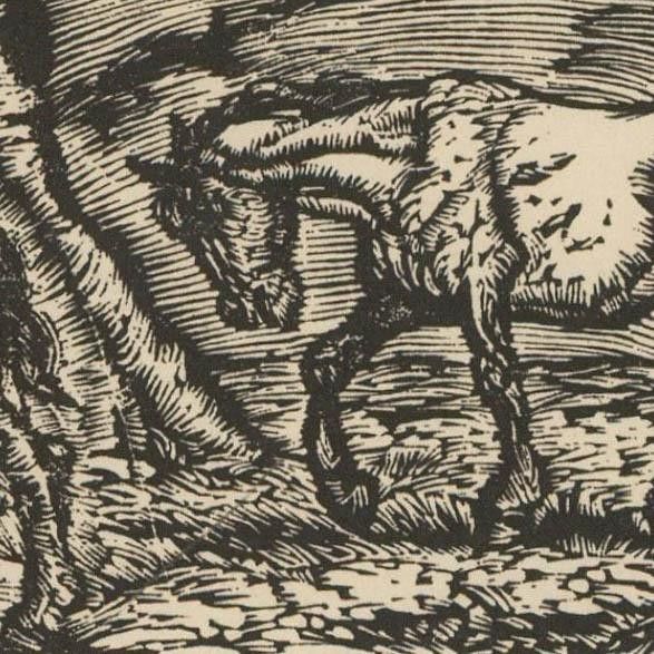 Anton Lock (1893 1971) Early 20th Century Woodcut, Through The Forest photo for sale