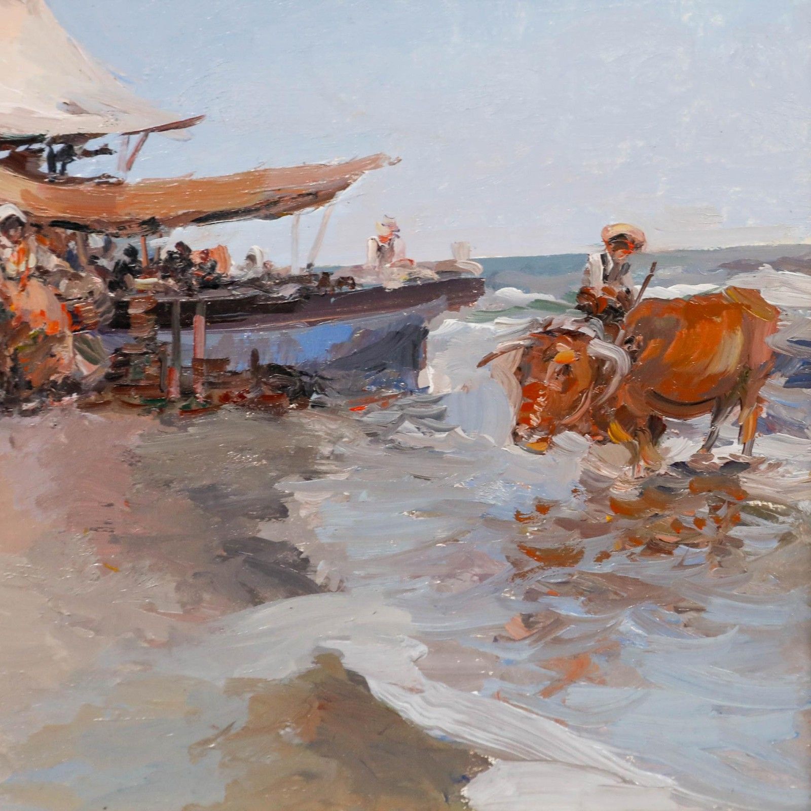 Jose Checa Galindo (B.1950) Contemporary Oil, Fisherman photo Art
