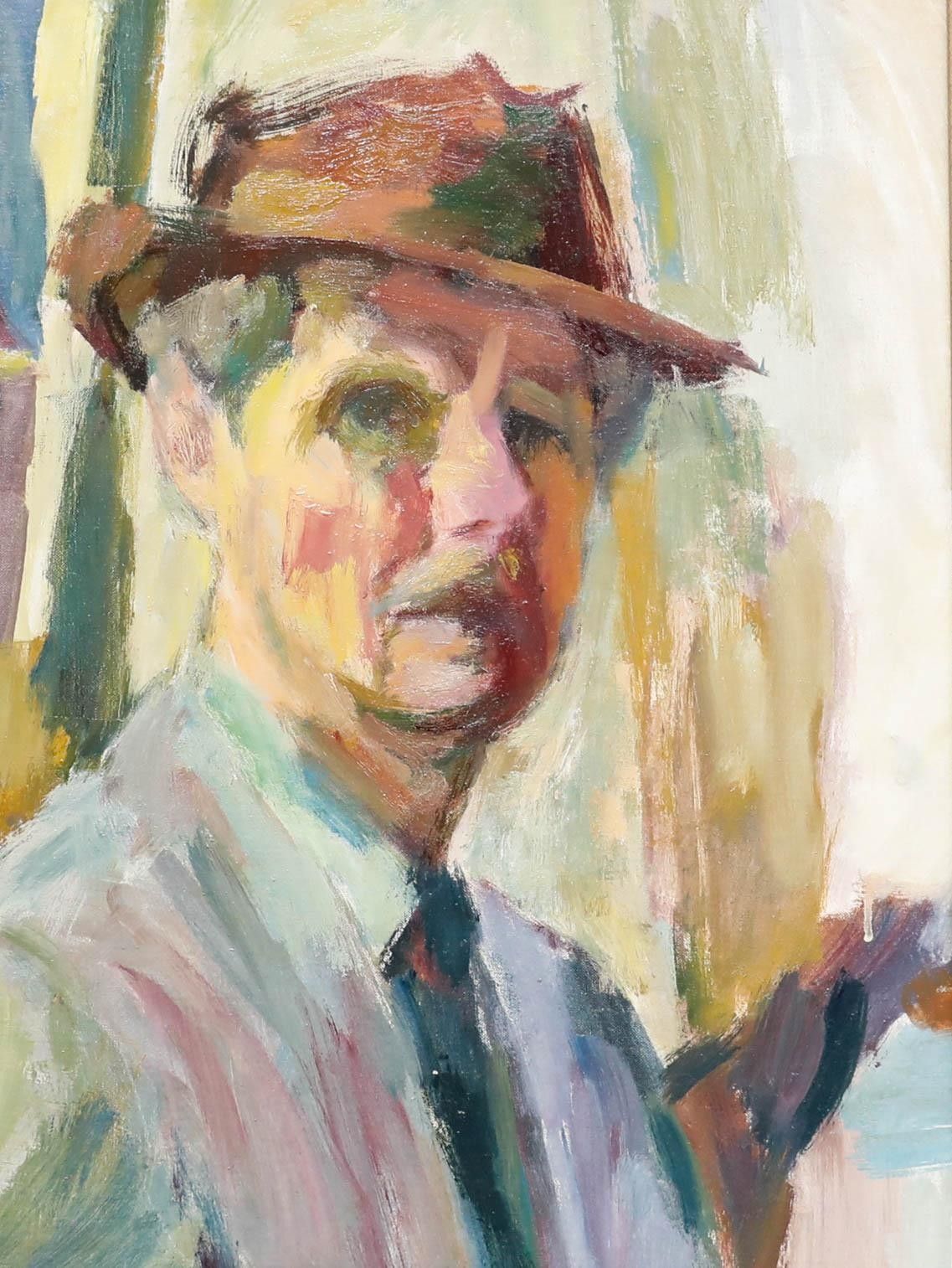 Willem Kouwer Boomkens (1911 1991) 20th Century Oil, Self Portrait photo furniture