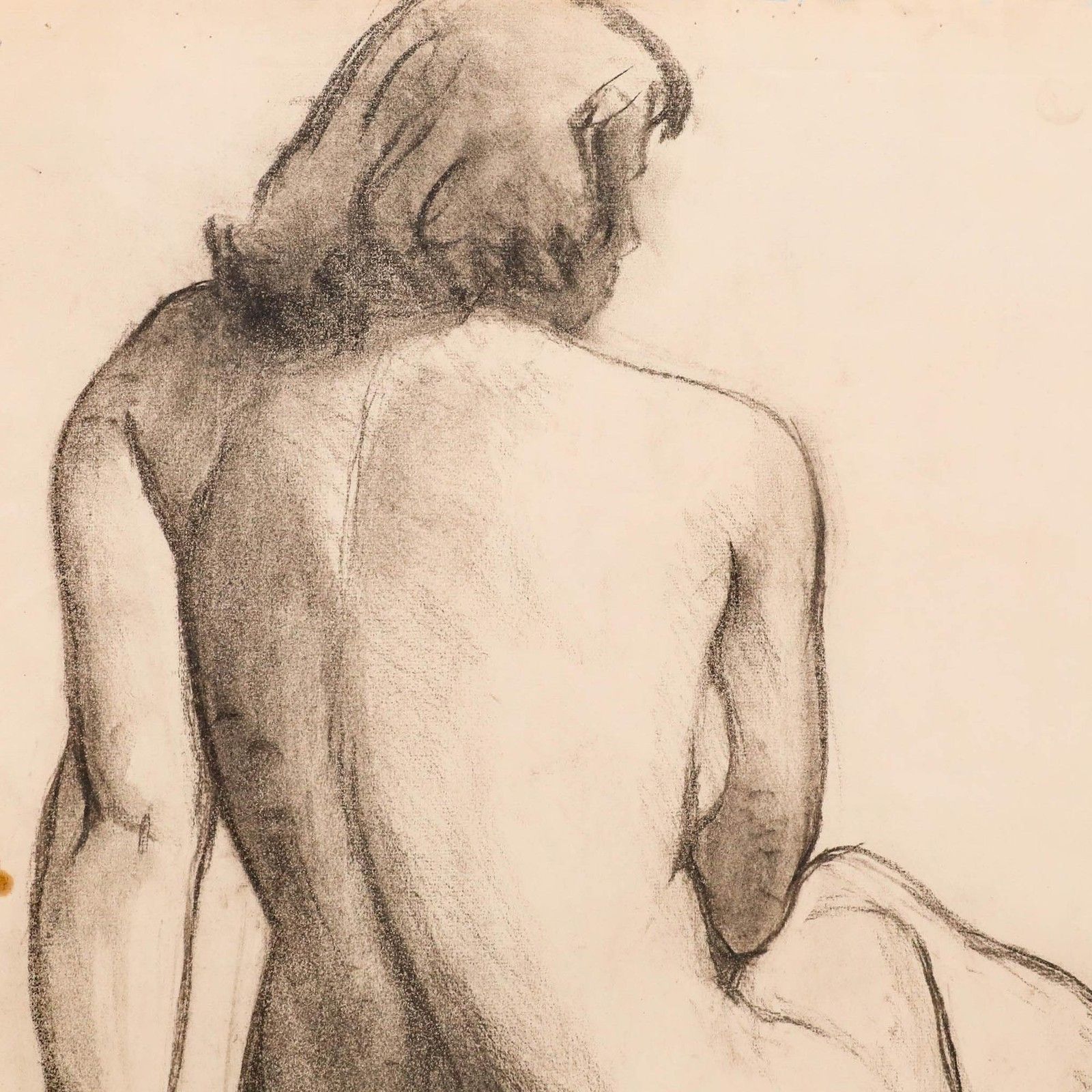 Pierre Neveu (B.1929) 1949 Charcoal Drawing, Study Of A Lady photo Art