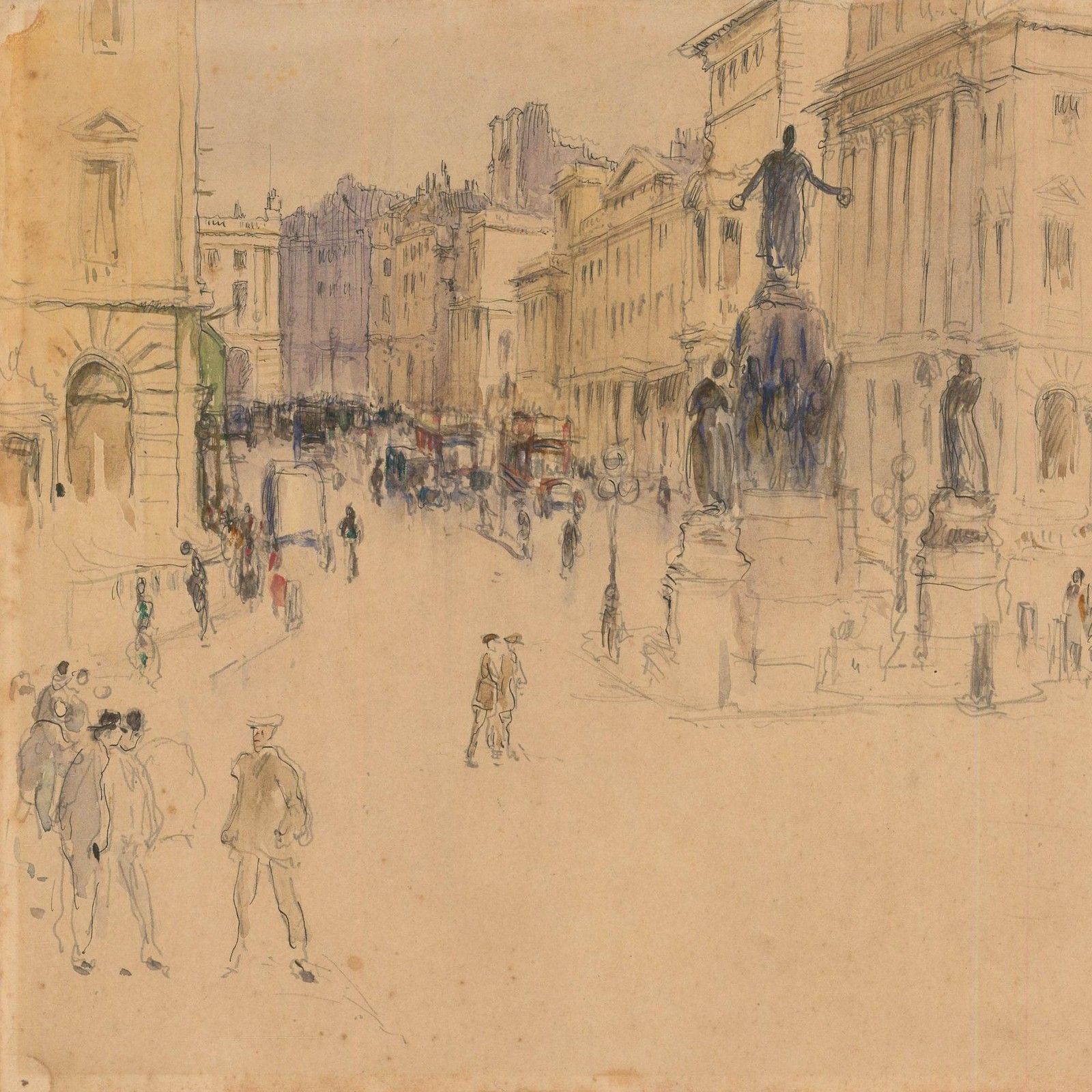 Harriet Marion C.1912 Pen And Ink Drawing, Waterloo Place photo for sale