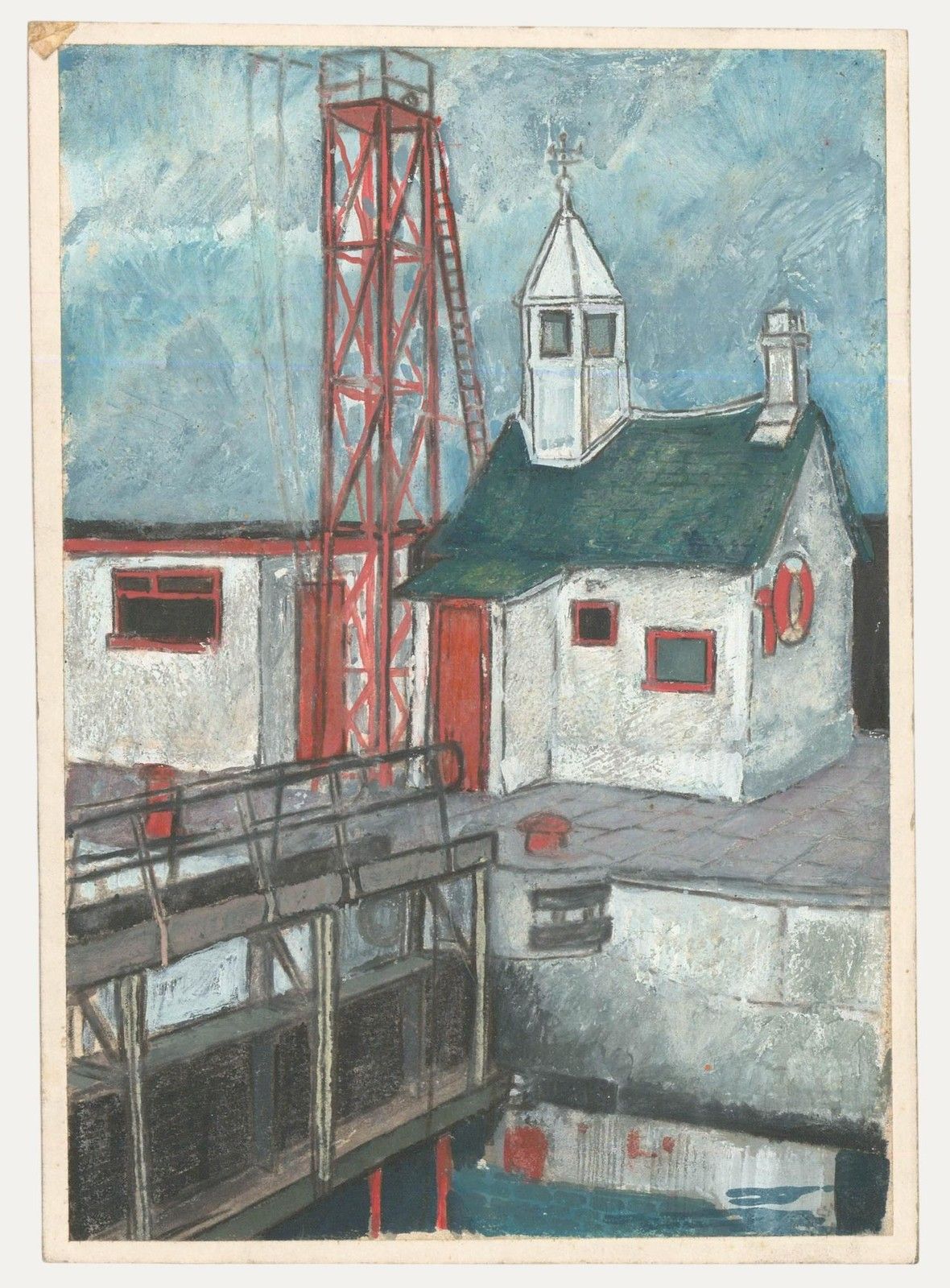 Dione Page (1936 2021) 20th Century Pastel, Canal Cottage