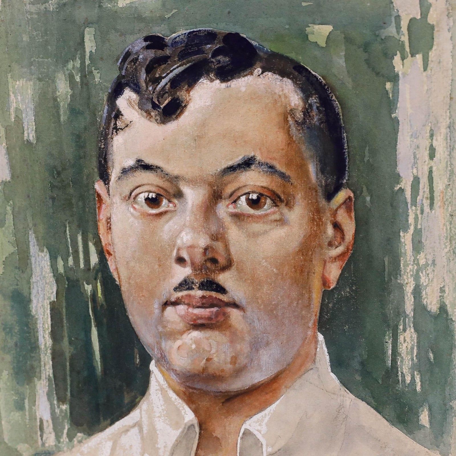 Elie Cheverlange 1925 Watercolour, Portrait Of A Tahitian Gentleman photo Art