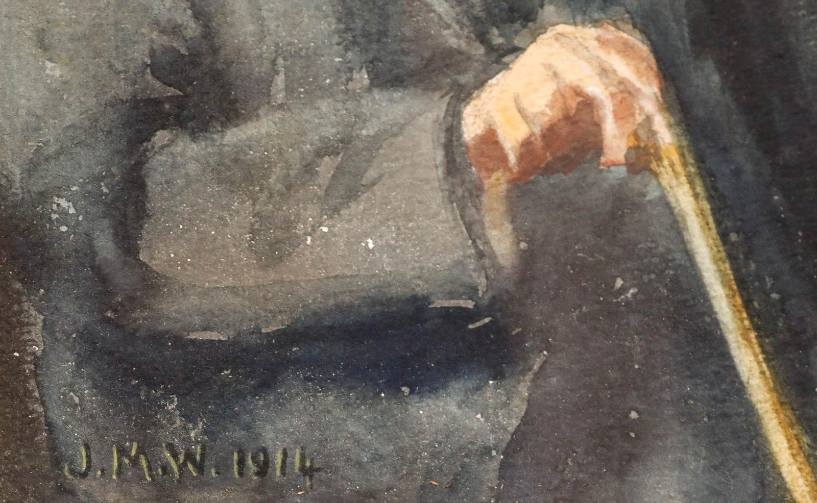 1914 Watercolour Portrait Of A Gentleman photo vinterior