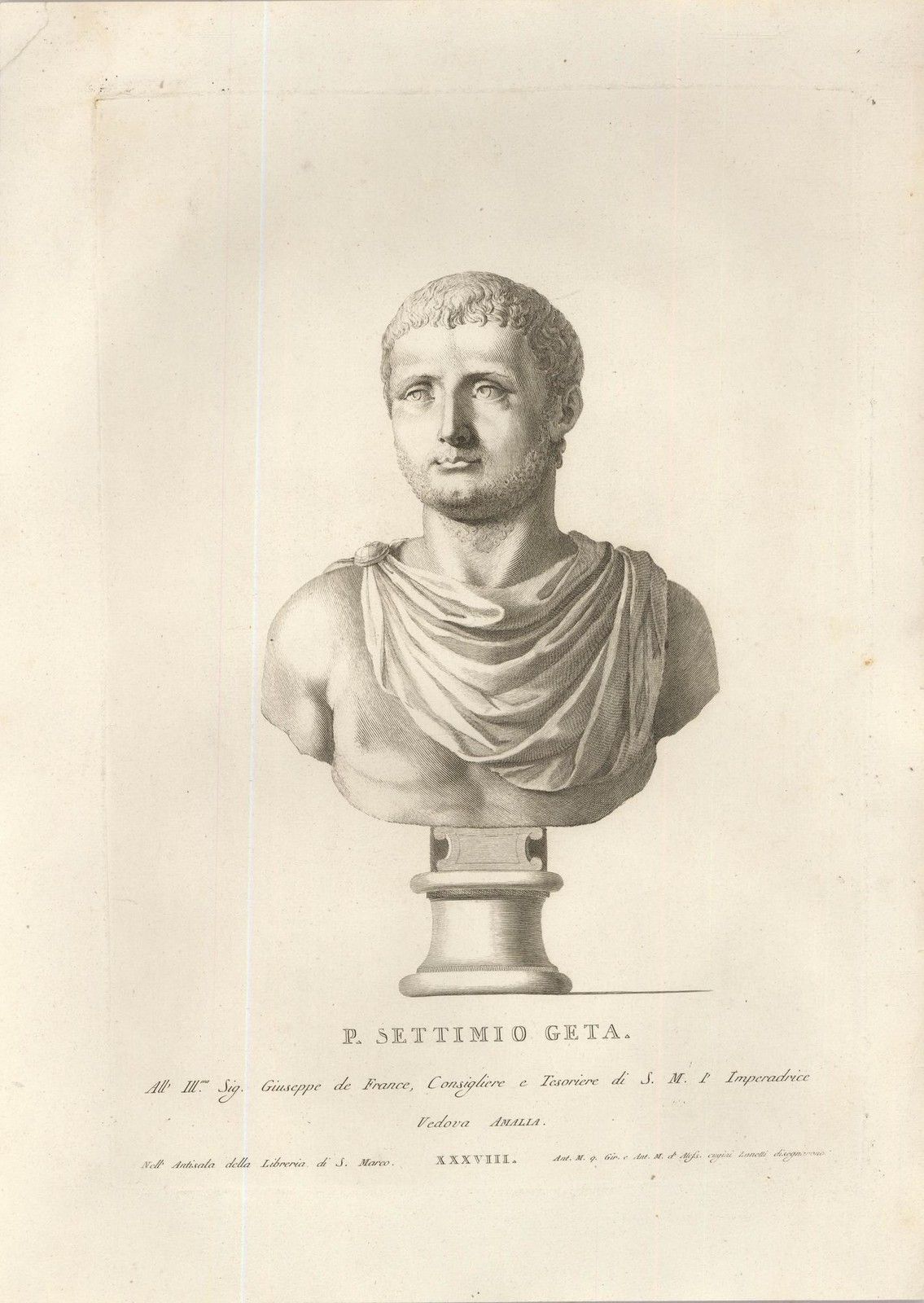After Giovanni Antonio Faldoni (1689 C.1770) Engraving, Publius Septimius Geta photo furniture