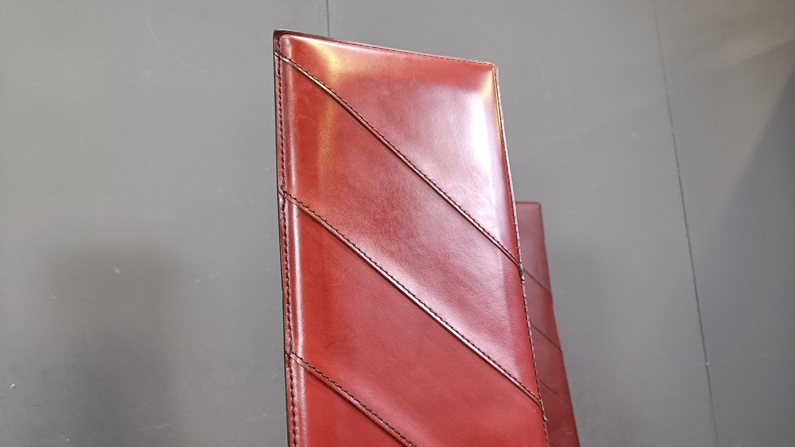 Set Of 6 Italian Dark Red Leather Dining Chairs, 1980s photo 1150.0