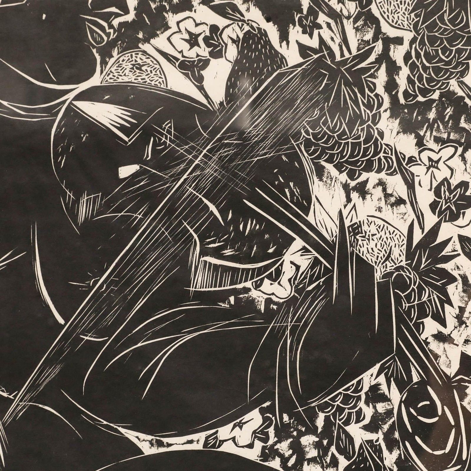 Tsugumi Ota (B.1951) 1985 Linoprint, The Violinist photo Art