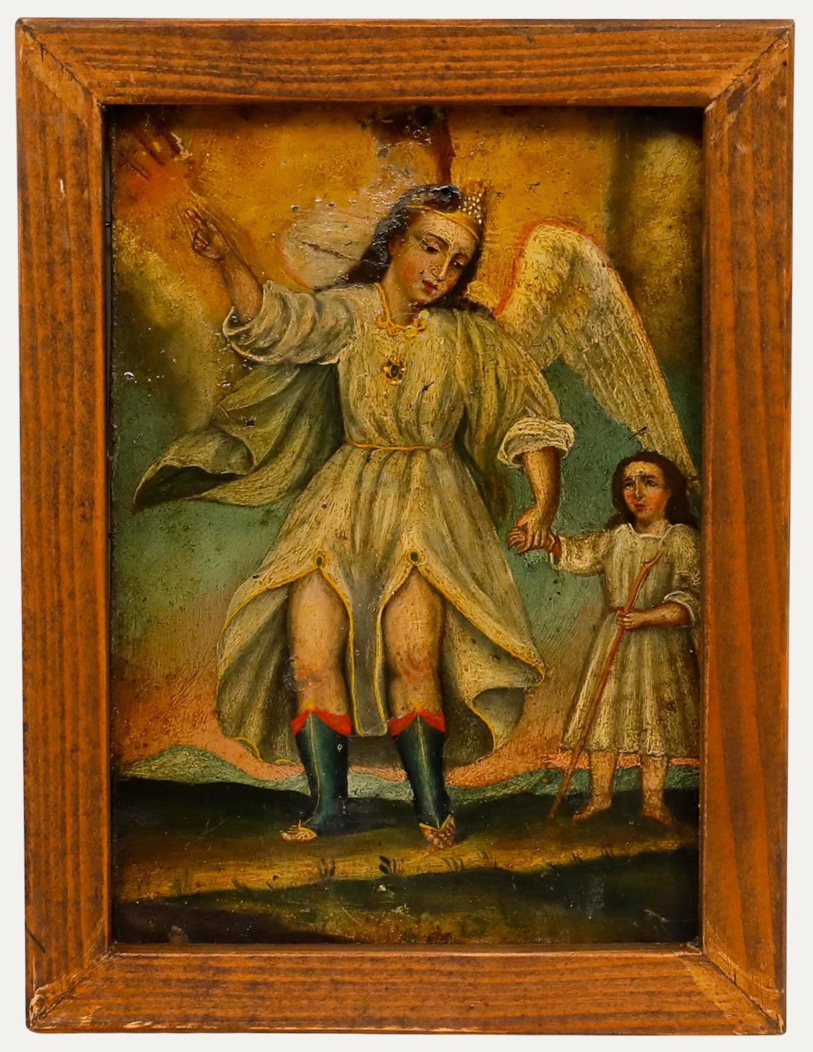 19th Century Oil Tobias And The Angel