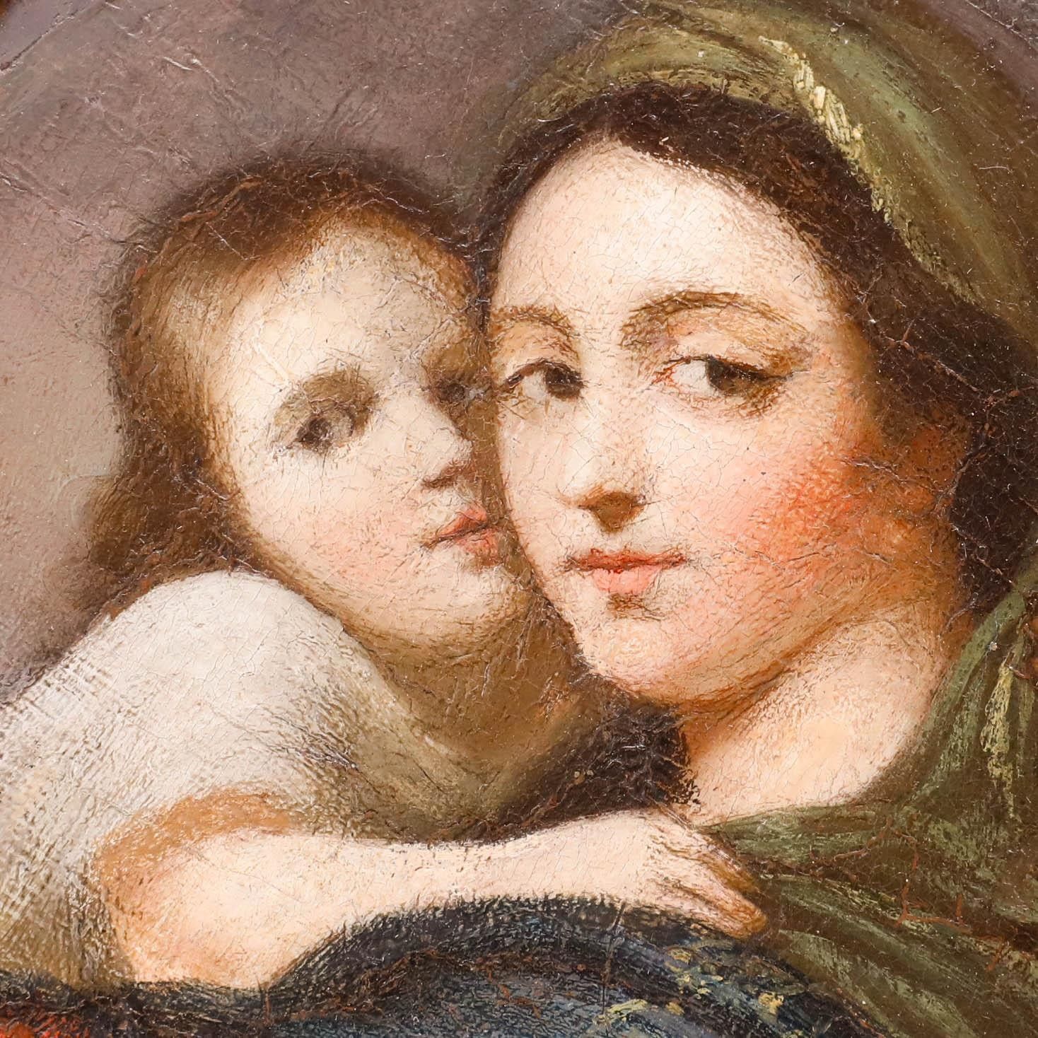 Italian School 19th Century Oil Mother And Child photo Art