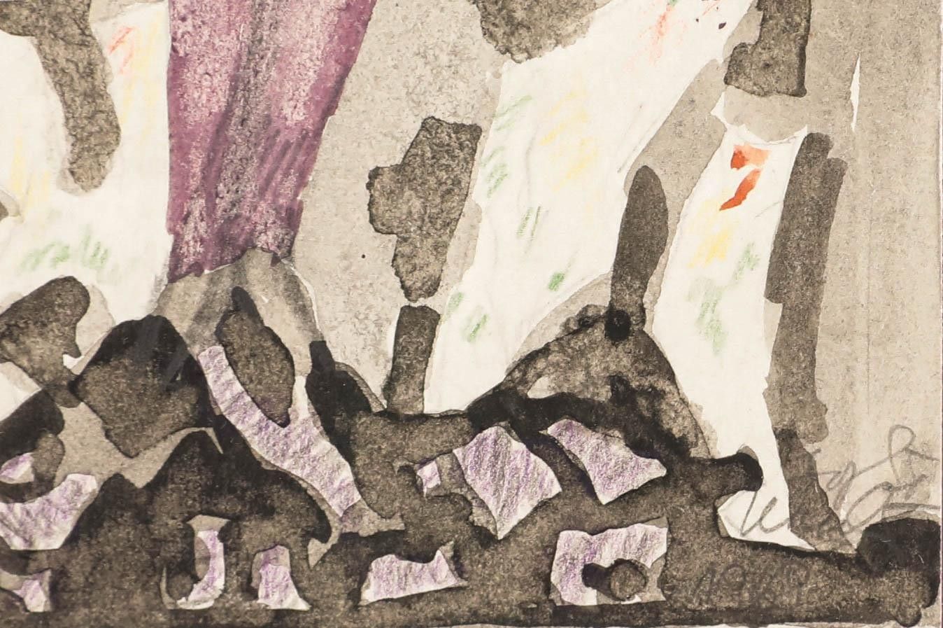 Dorde (Djordje) Ilic (1920 2010) 1969 Gouache, The Artist photo 195.0