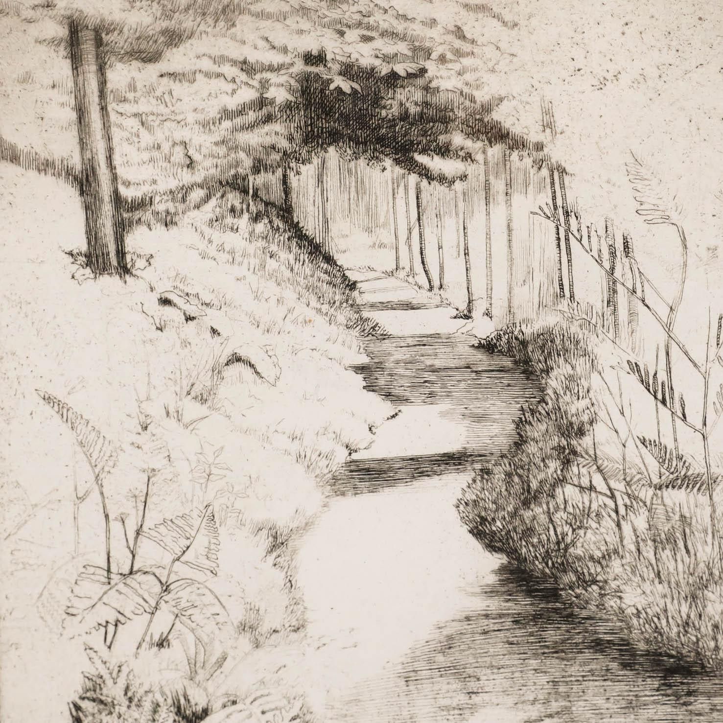 Ellen K. Hallett (1888 1988) C.1920 Etching, Leigh Woods, Bristol photo Art