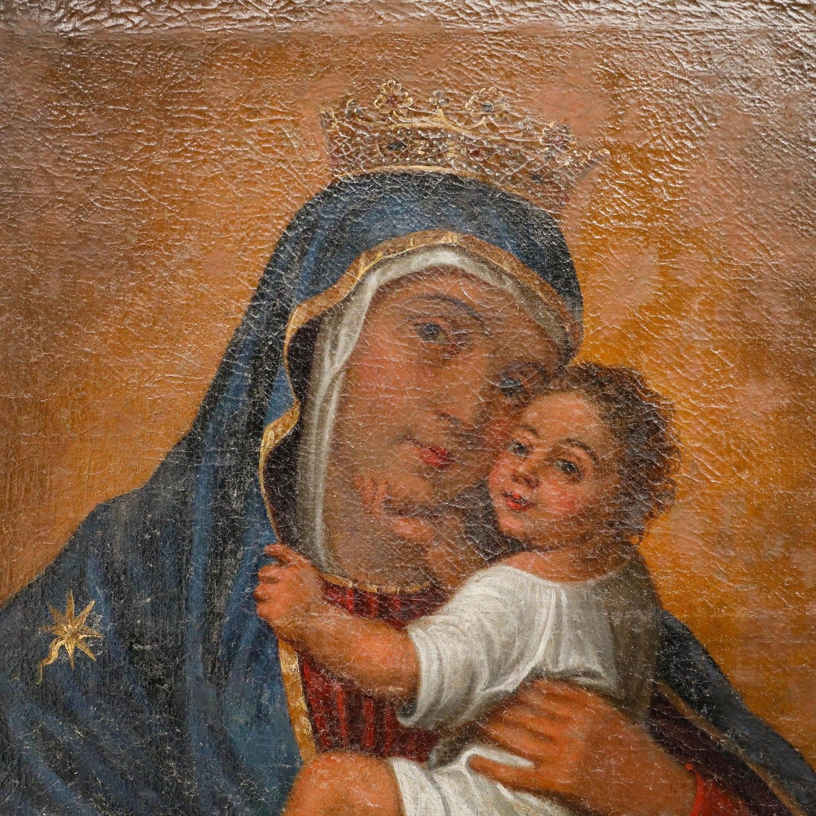 18th Century Oil Madonna And Child photo Art