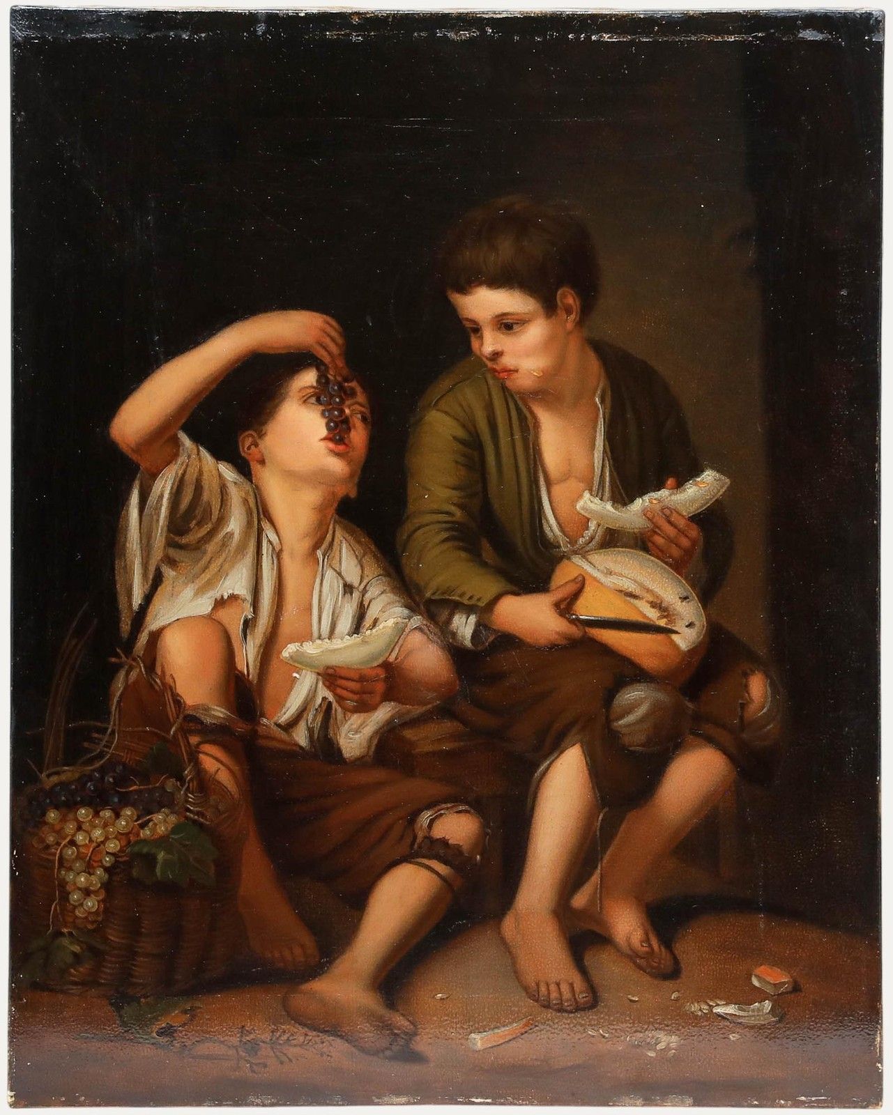 After Bartolome Esteban Murillo Oil, Children Eating Grapes And A Melon