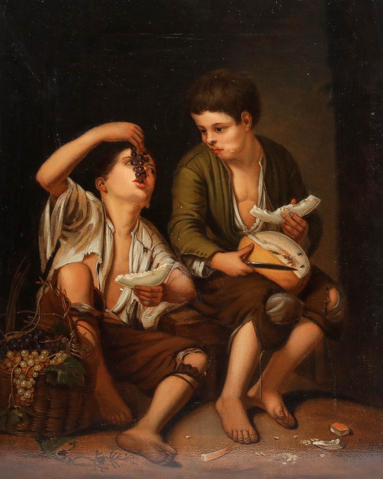 After Bartolome Esteban Murillo Oil, Children Eating Grapes And A Melon photo furniture
