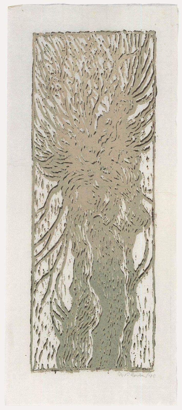 M. Karstens 20th Century Woodcut, The Crown Of A Tree