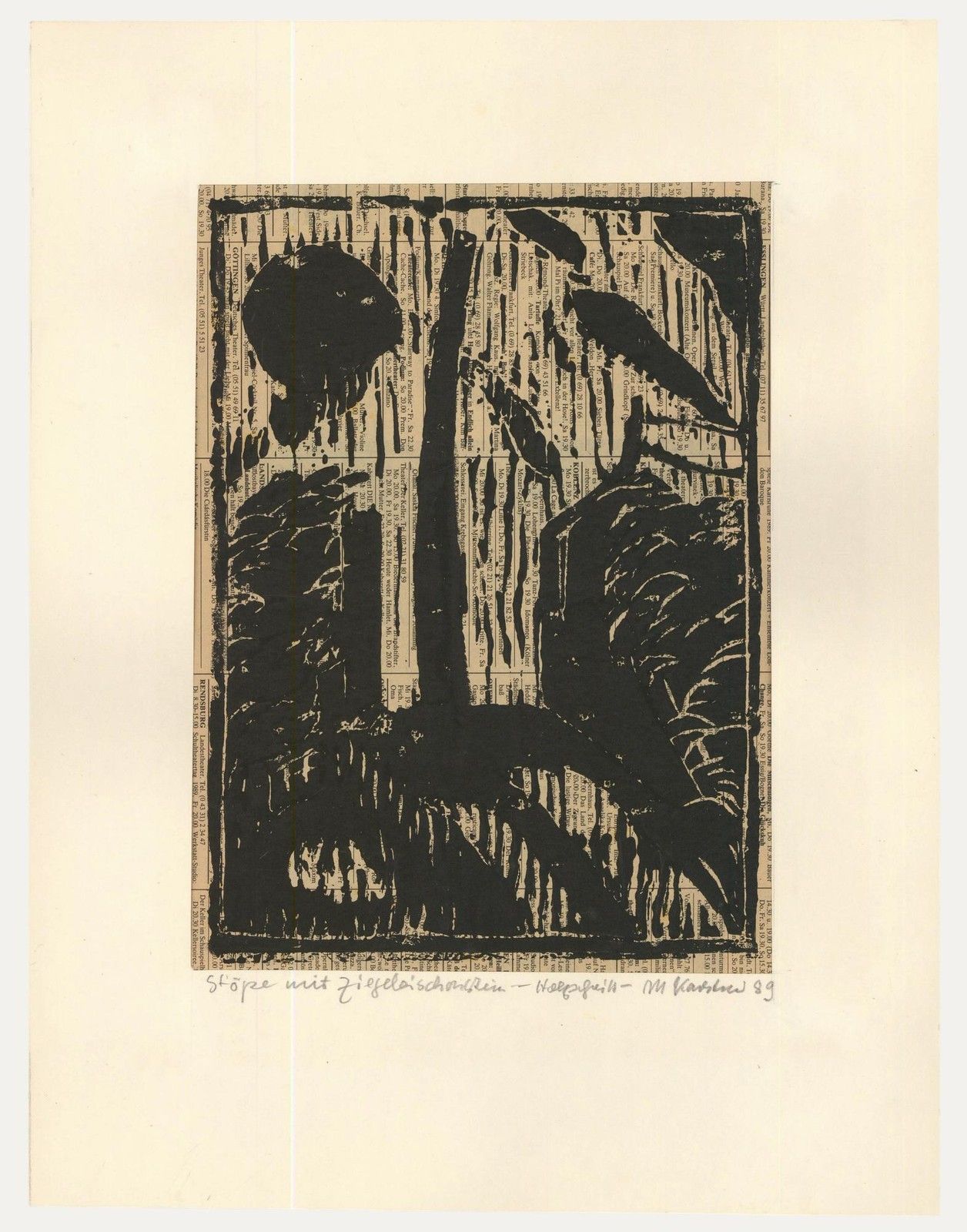 M. Karstens 20th Century Woodcut, Stop With Ziegelaischonsheiu