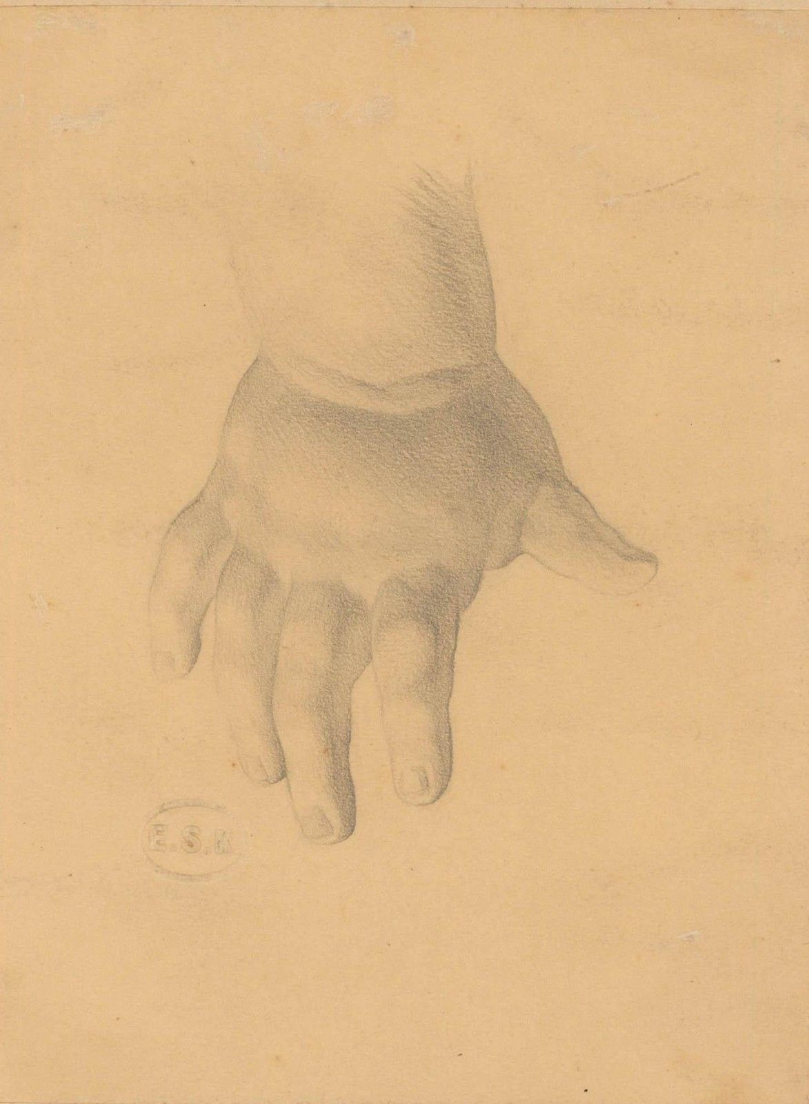 Edward Ridley (1883 1946) Graphite Drawing, Study Of An Infant's Hand II photo furniture