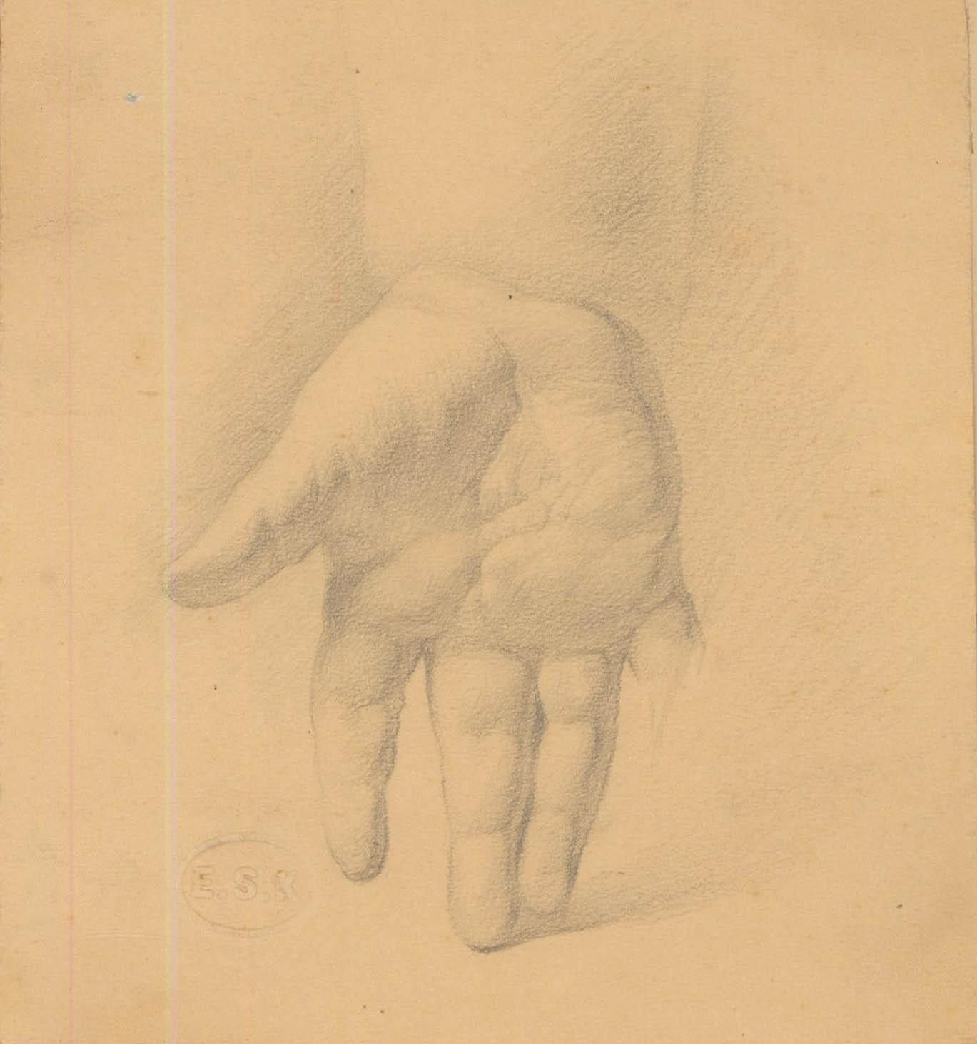 Edward Ridley (1883 1946) Graphite Drawing, Study Of An Infant's Hand III photo furniture