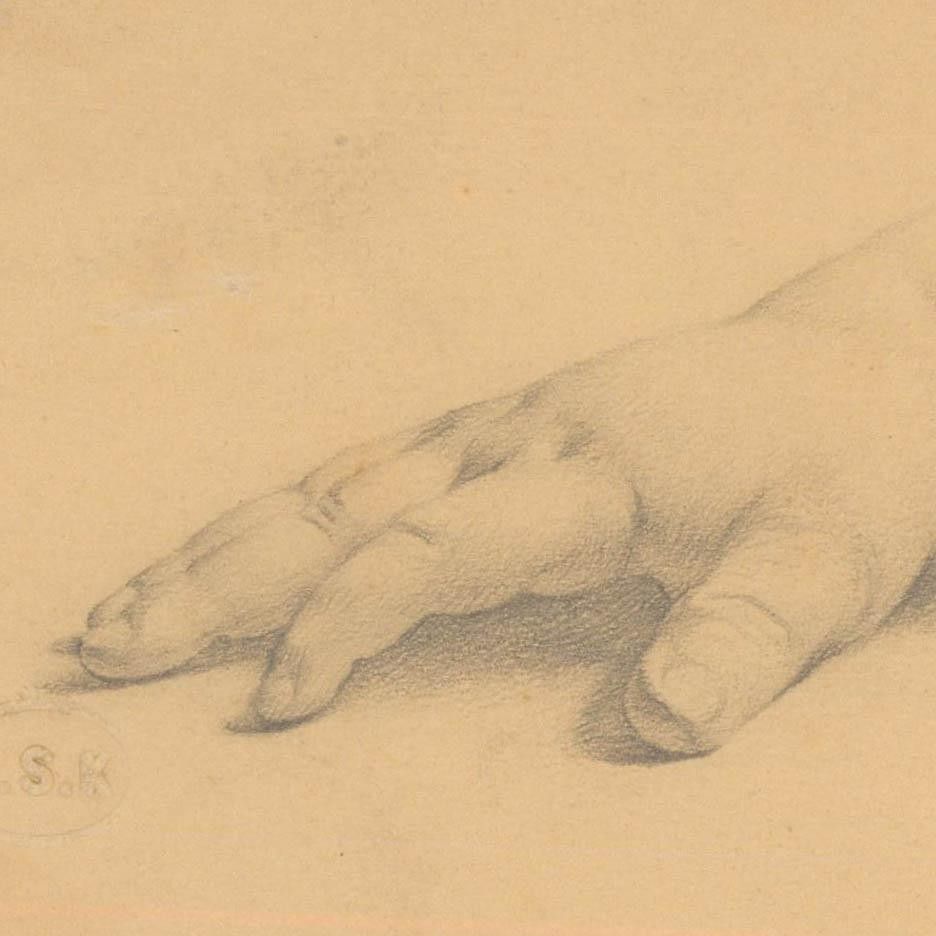 Edward Ridley (1883 1946) Graphite Drawing, Study Of An Infant's Hand Iiii photo for sale