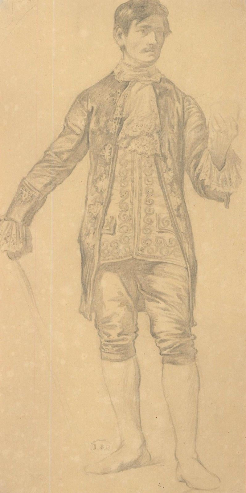 Edward Ridley (1883 1946) Early 20th Century Graphite Drawing, The Actor photo furniture