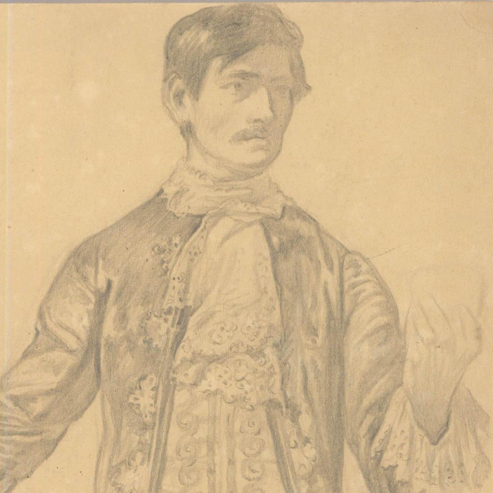 Edward Ridley (1883 1946) Early 20th Century Graphite Drawing, The Actor photo for sale