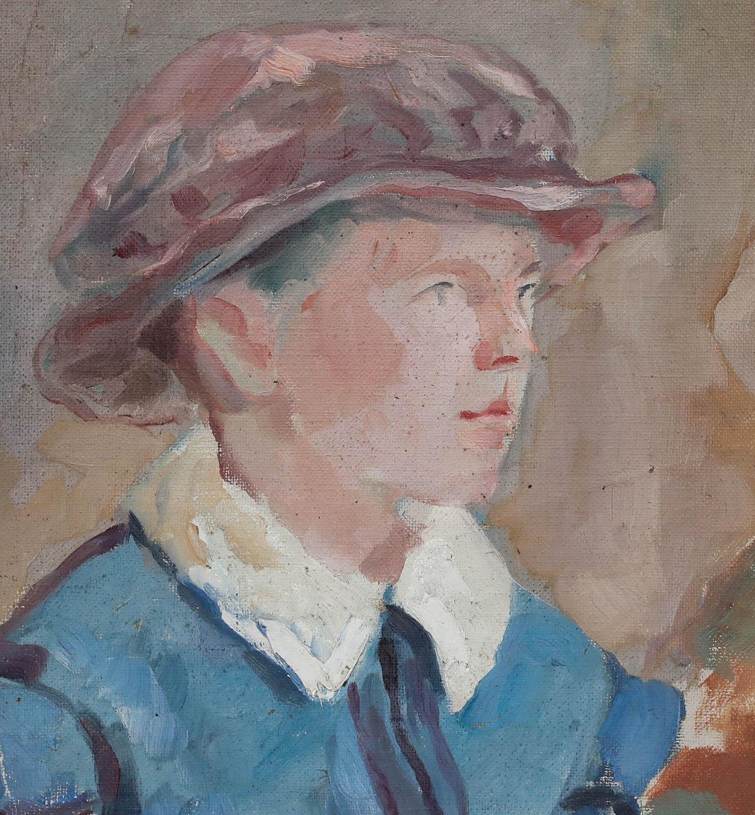 20th Century Oil Girl In A Pink Hat photo furniture