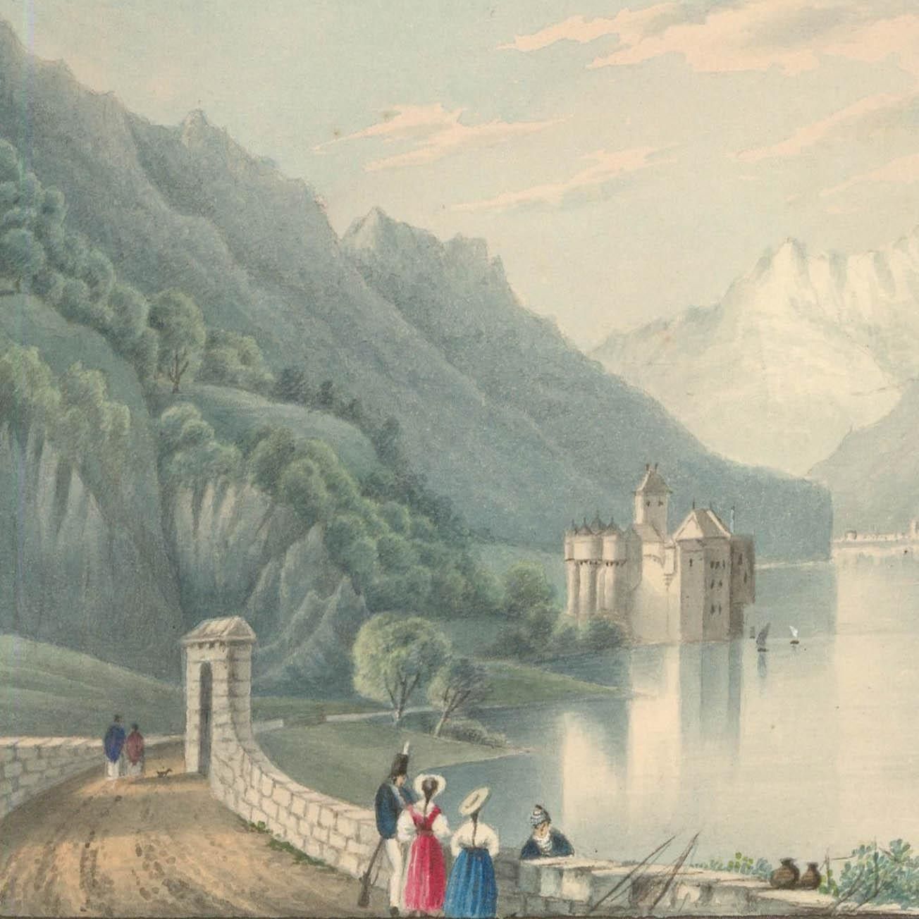 Thomas Remnant Charleton (1756 1849) Watercolour, Castle Of Chillon photo for sale