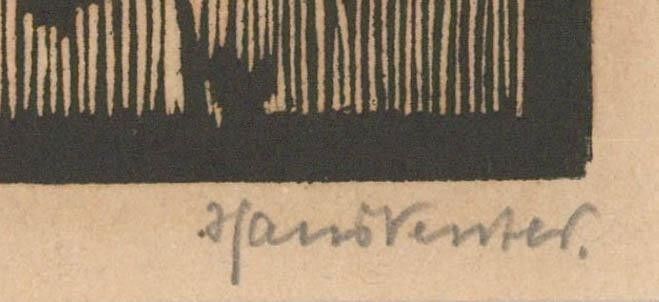 Hans Venter (1892 1971) Early 20th Century Woodcut, Roman Houses photo Art