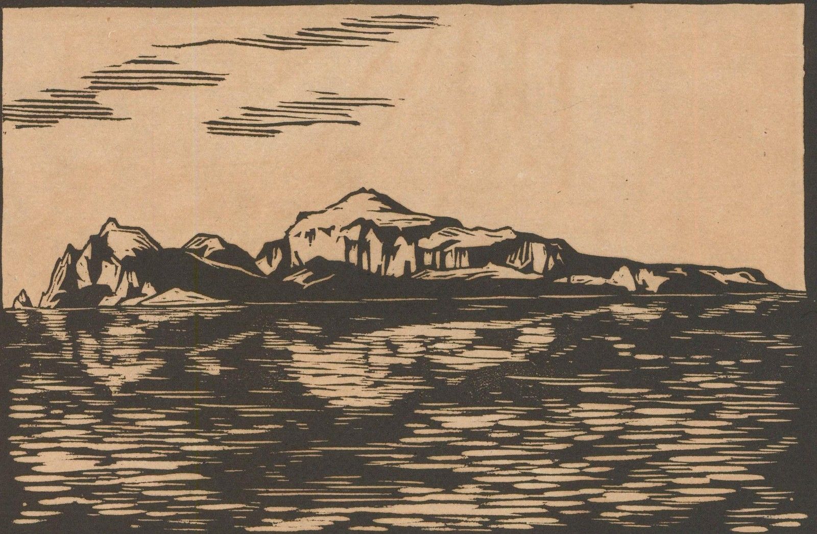 Hans Venter (1892 1971) Early 20th Century Woodcut, Capri photo furniture
