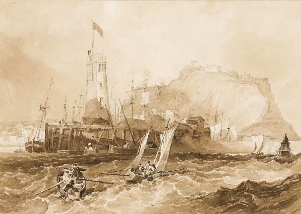 Attrib. Charles Bentley (1806  1854) Watercolour, Choppy Waters photo furniture