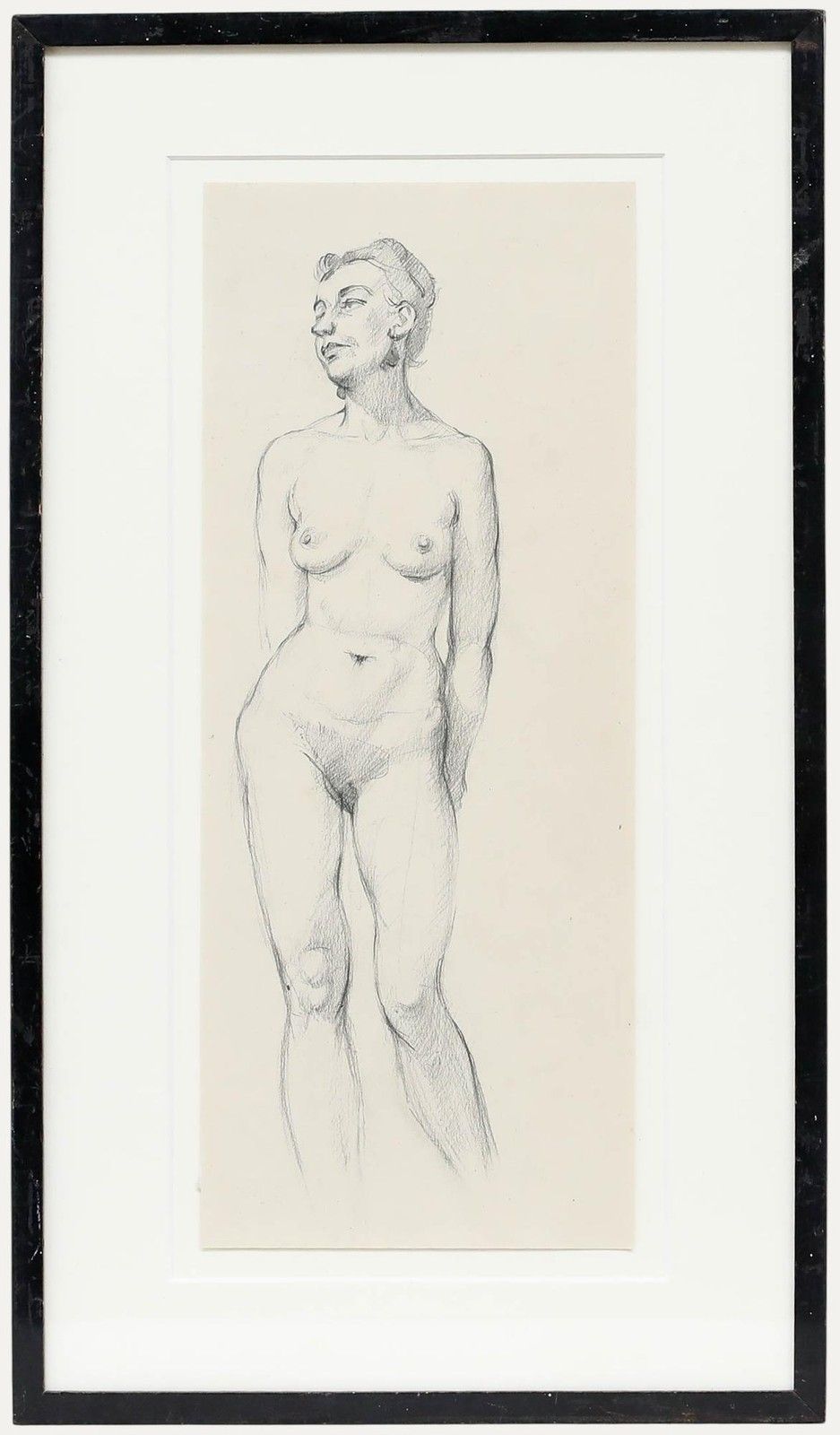 Peter Collins Arca 20th Century Graphite Drawing, Standing Nude