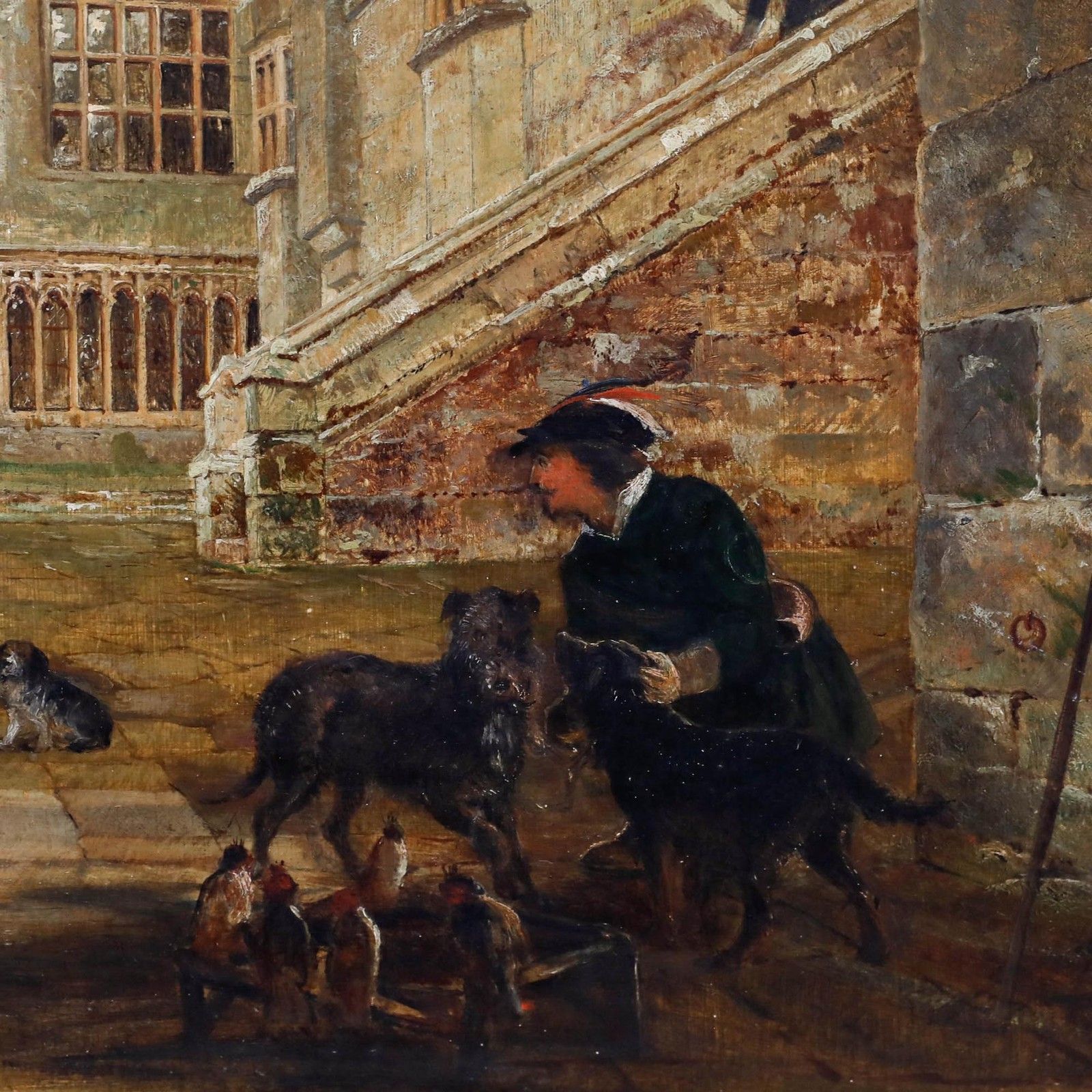 19th Century Oil The Man At The Gates photo Art