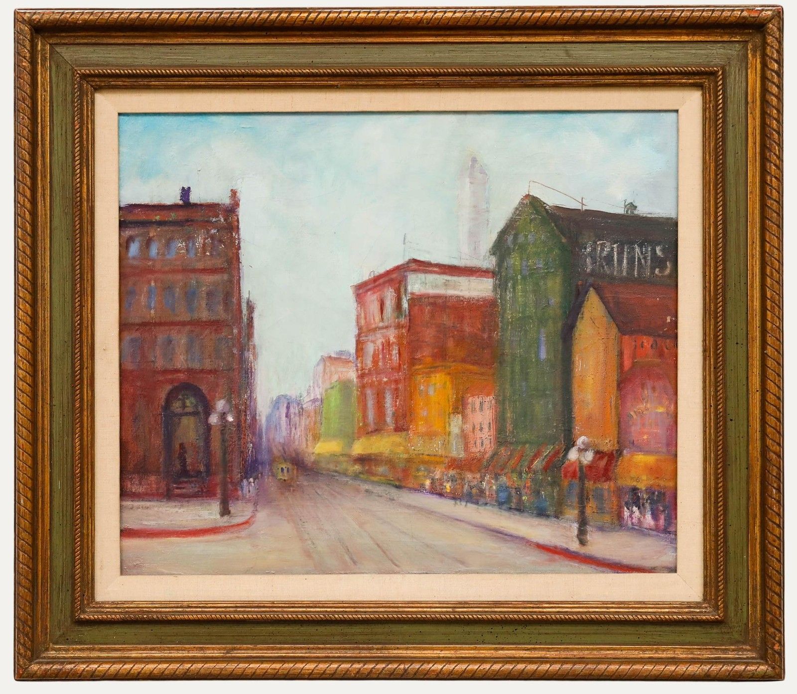 Clare Robinson Ford Framed Mid 20th Century Oil, American Street Scene