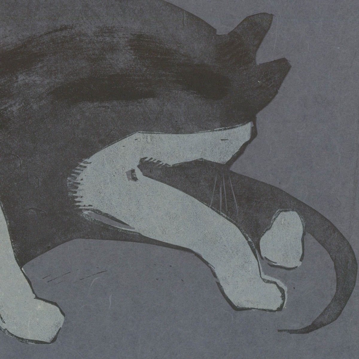 Percy Drake Brookshaw (1907 1993) 1971 Woodcut, Nine Lives 15 photo furniture