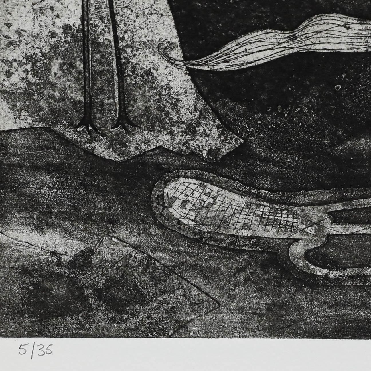 Jennifer Brown (1925 2008) 1987 Etching, The Drowning photo for sale